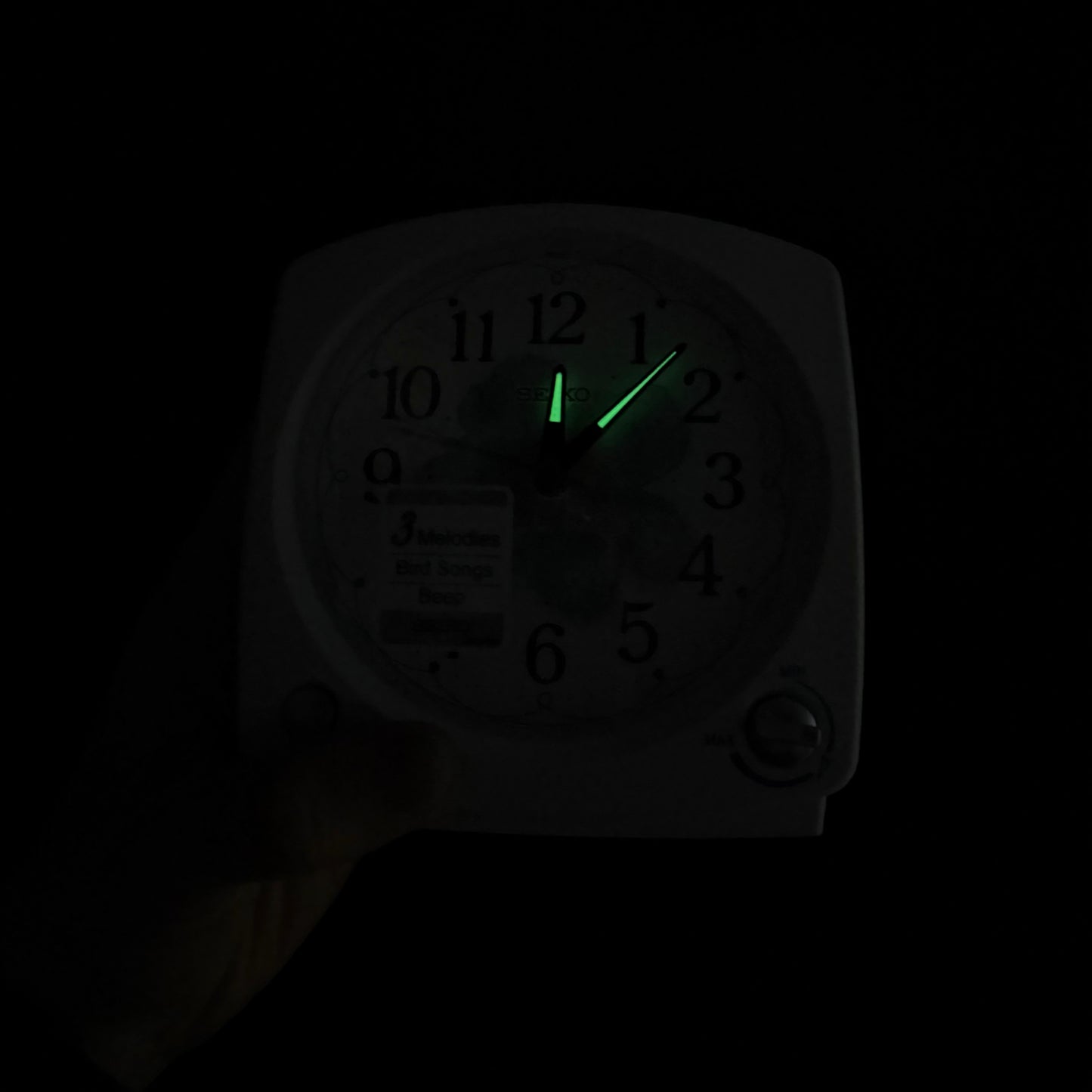 Seiko QHP012WLH "Serene Morning" White Modern Musical Alarm Clock with Snooze Light & Volume Control