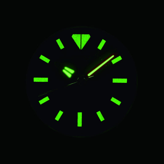 Seiko QHE207GLH "Mai Modern Watch Dial" Navy Blue & Gold Heritage Design Luminous Desk & Alarm Clock with Rotating Bezel