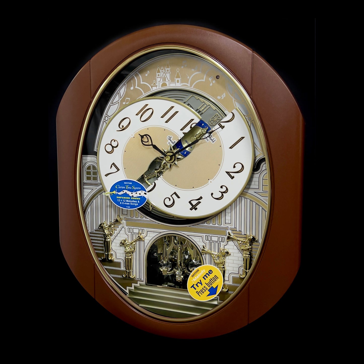 Rhythm “Palacio” Moving Dial Magic Motion Musical Wall Clock - 4MH439WU06