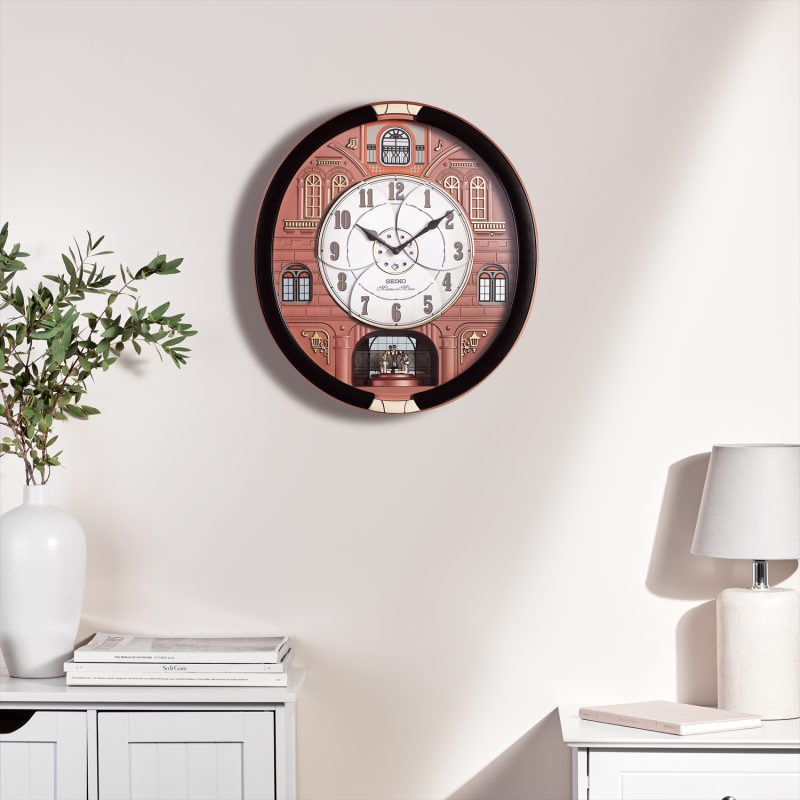 Seiko QXM601BRH “Brooklyn” Melodies in Motion Dancing Dial Musical Wall Clock