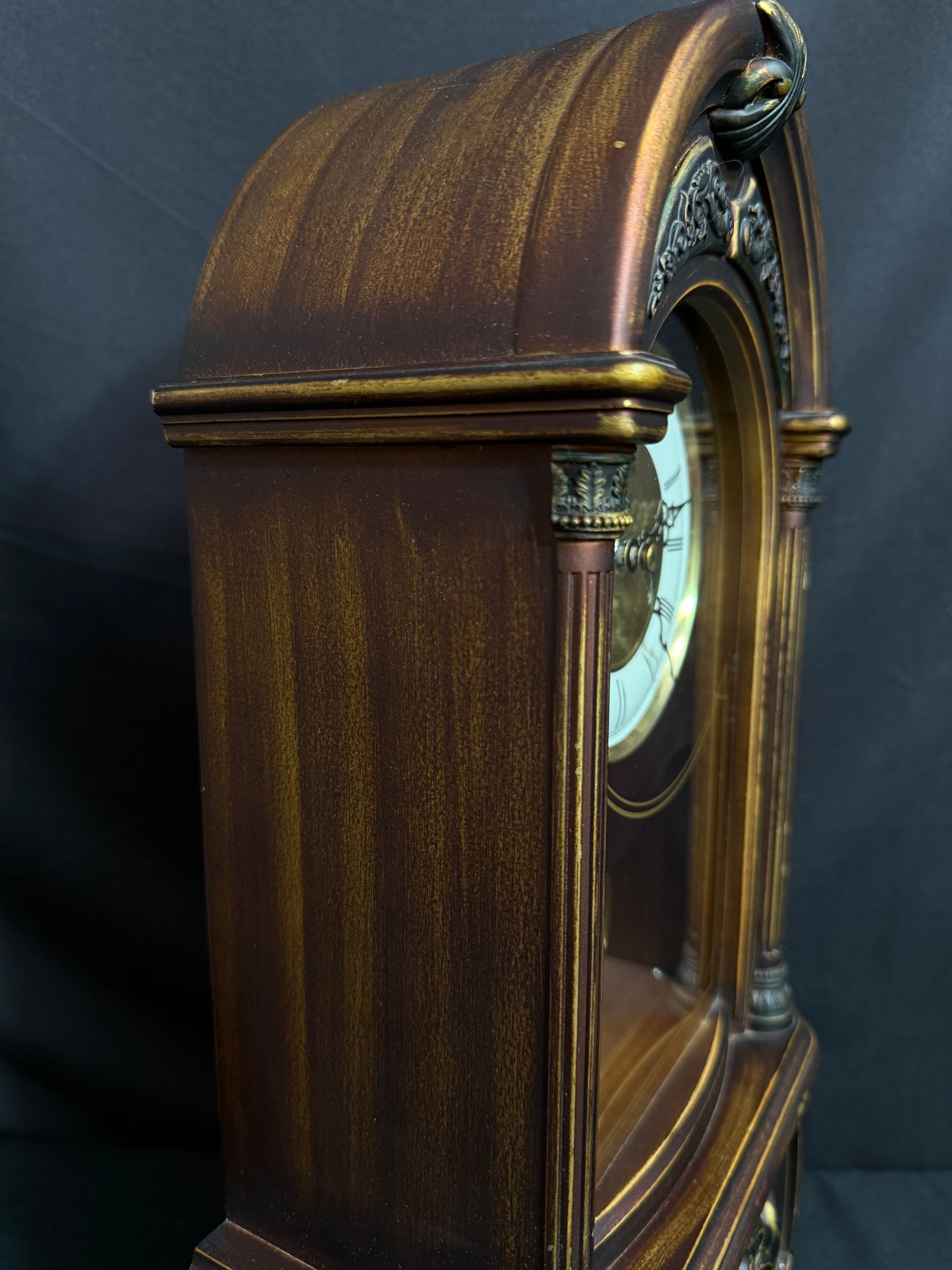 Rhythm "CTS Venetian" Antique-Style Wooden Musical Pendulum Mantel Clock with Intricate Carved Frame - CRJ715UR06