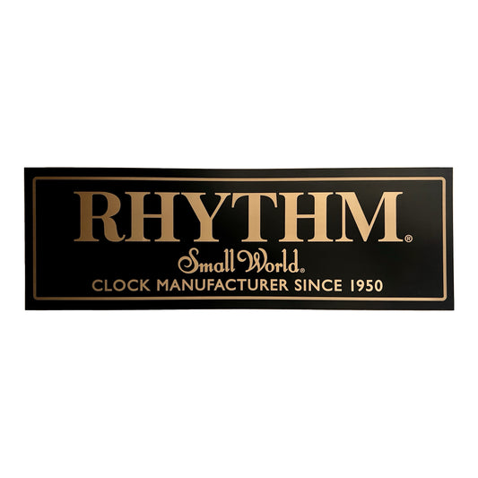 Extra-Large Rhythm Small World Clocks Plastic Display Sign (Black/Gold)