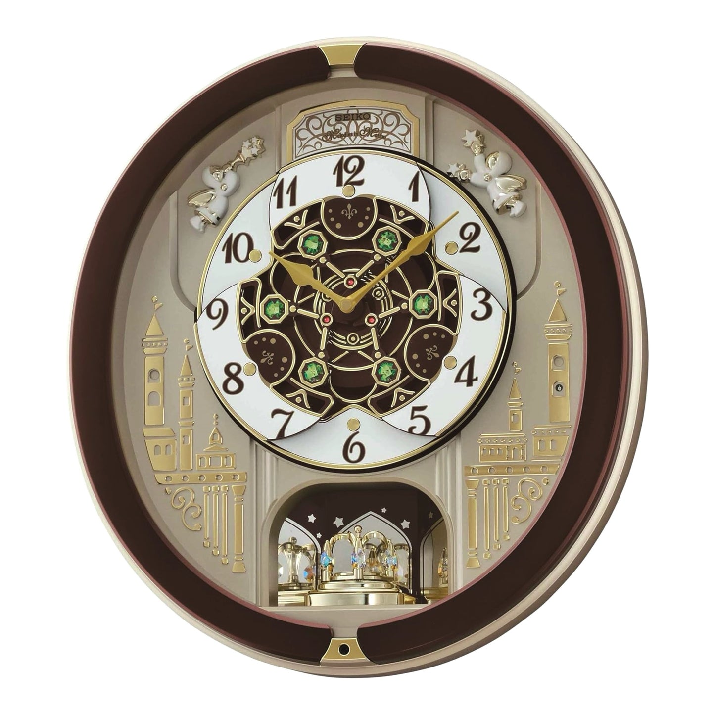 Seiko QXM291BRH "Spring Dance" Melodies in Motion Dancing Dial Musical Wall Clock