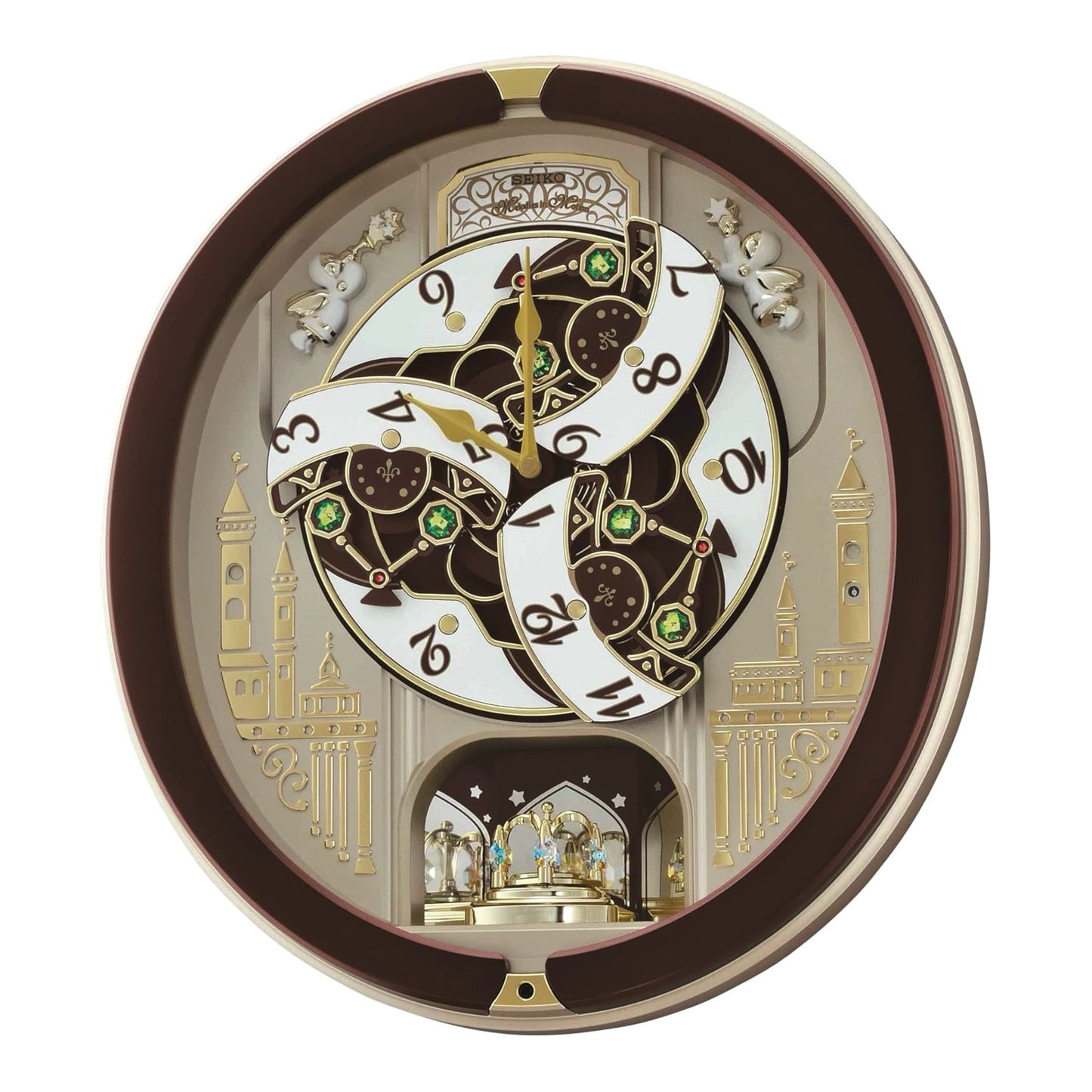 Seiko QXM291BRH "Spring Dance" Melodies in Motion Dancing Dial Musical Wall Clock