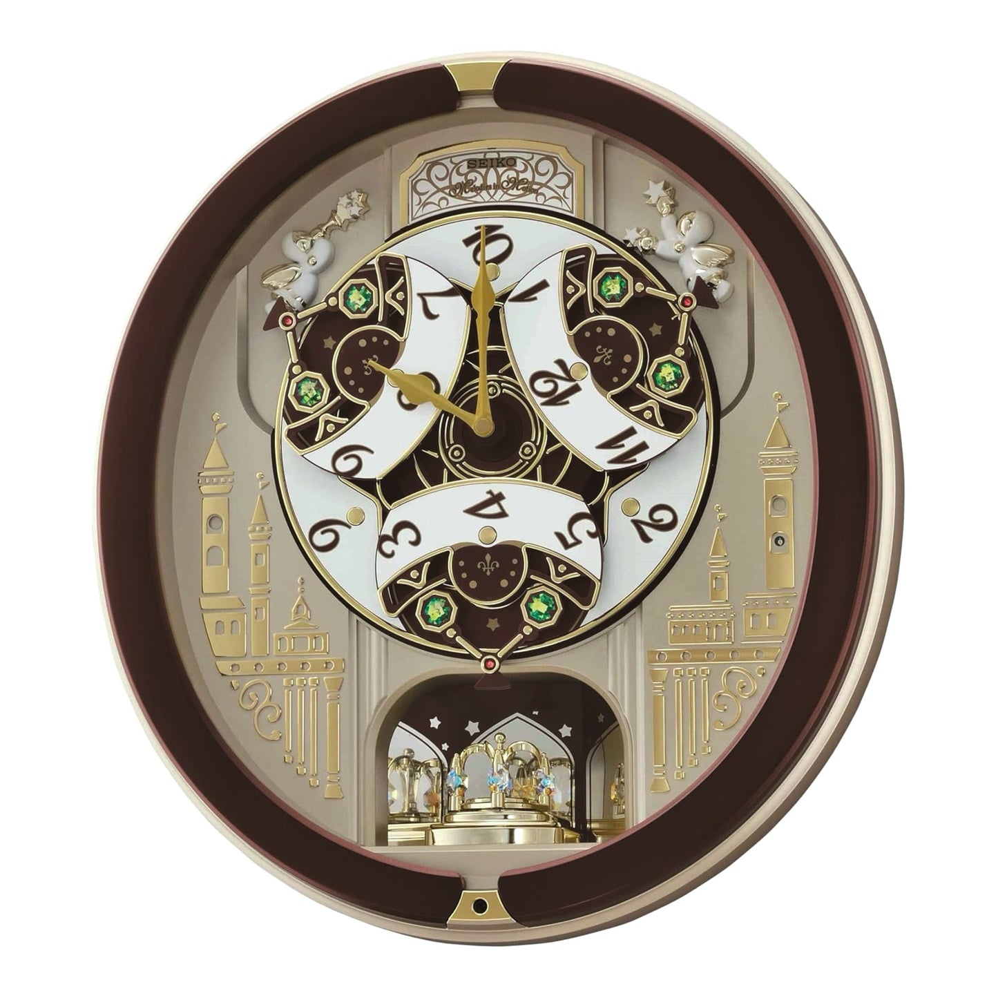 Seiko QXM291BRH "Spring Dance" Melodies in Motion Dancing Dial Musical Wall Clock