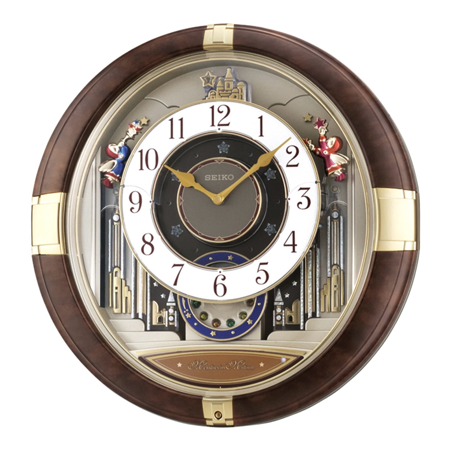 Seiko QXM333BRH "Trumpeting Angels" Melodies in Motion Jaw-Dropping Dial Musical Moving Wall Clock