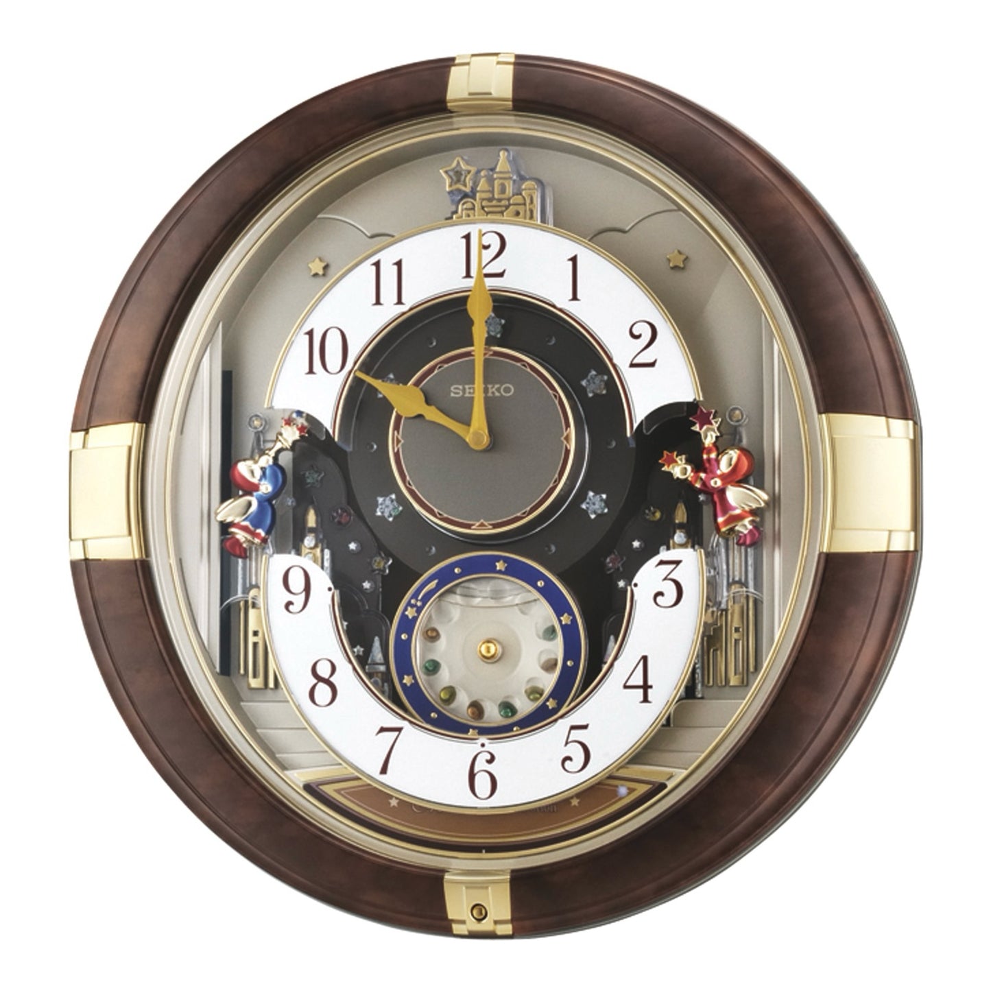 Seiko QXM333BRH "Trumpeting Angels" Melodies in Motion Jaw-Dropping Dial Musical Moving Wall Clock