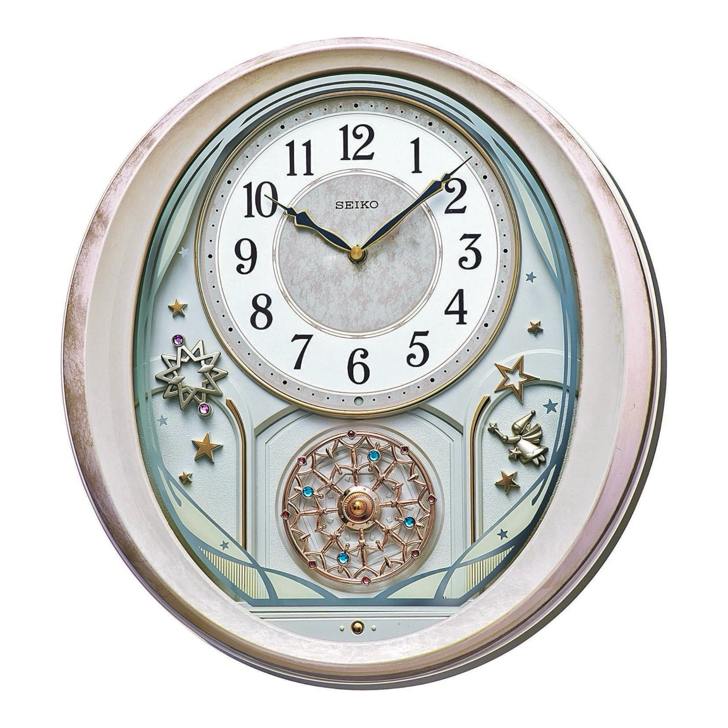 Seiko QXM370PRH “Twinkle & Magic Bright Star” Melodies in Motion Musical Decorative Moving Wall Clock