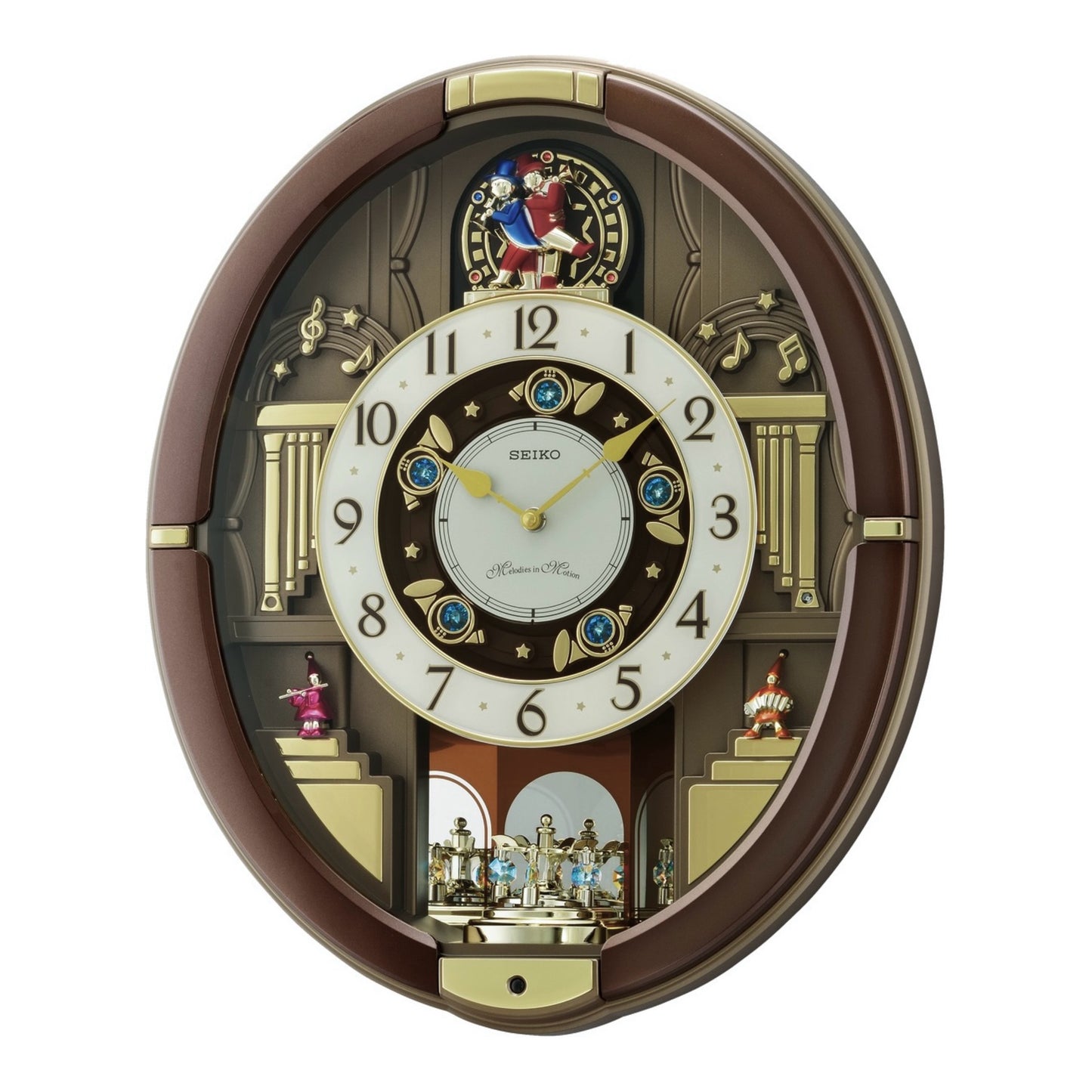 Seiko QXM384BRH "Summer Symphony" Melodies in Motion Musical Wall Clock with Moving Figurines