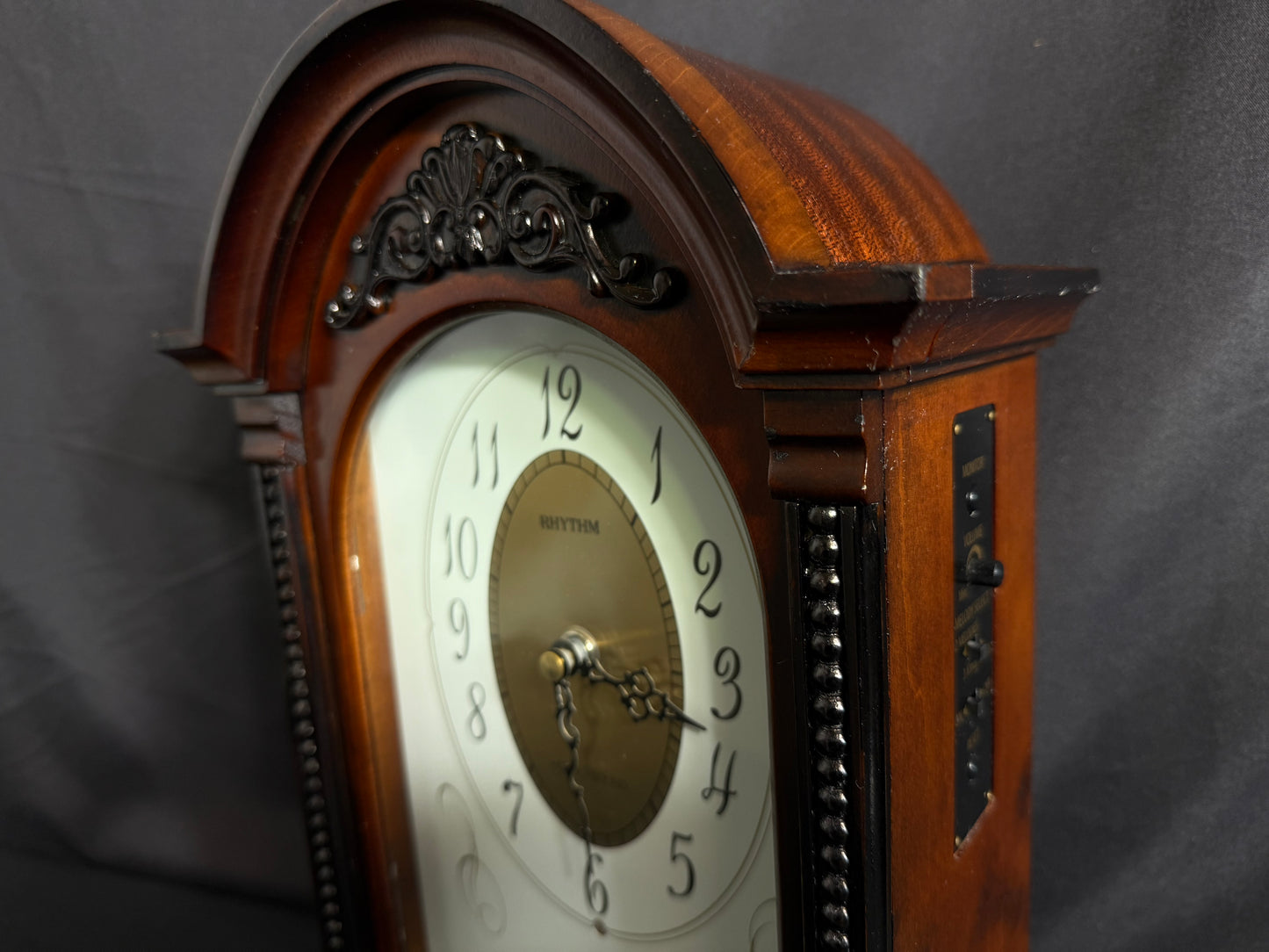 Rhythm "CTS Naples" Traditional Wooden Musical Mantel Clock with Popular Melodies - CRH120UR06