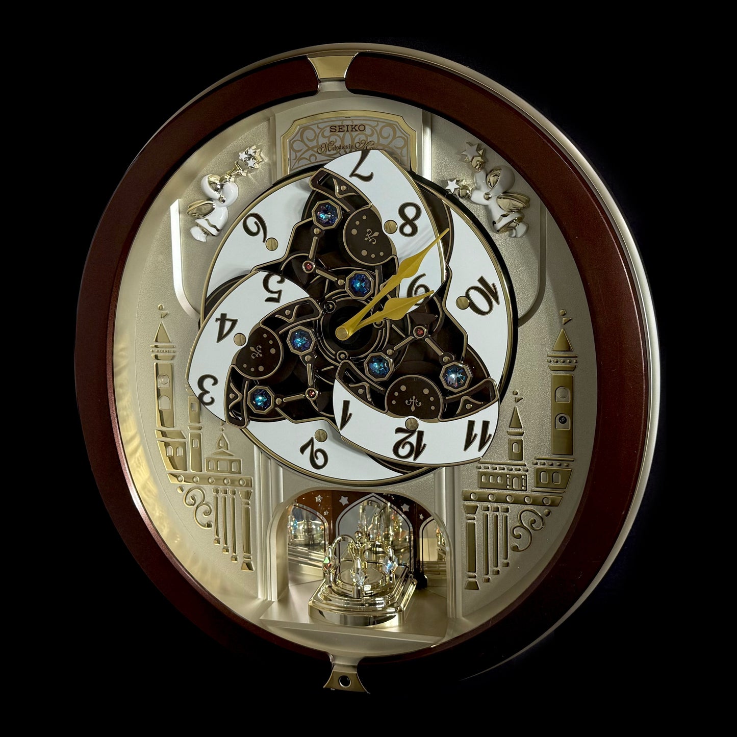 Seiko QXM491BRH "2013 Special Collector's Edition" Melodies in Motion Dancing Dial Musical Wall Clock with '70s Pop Music