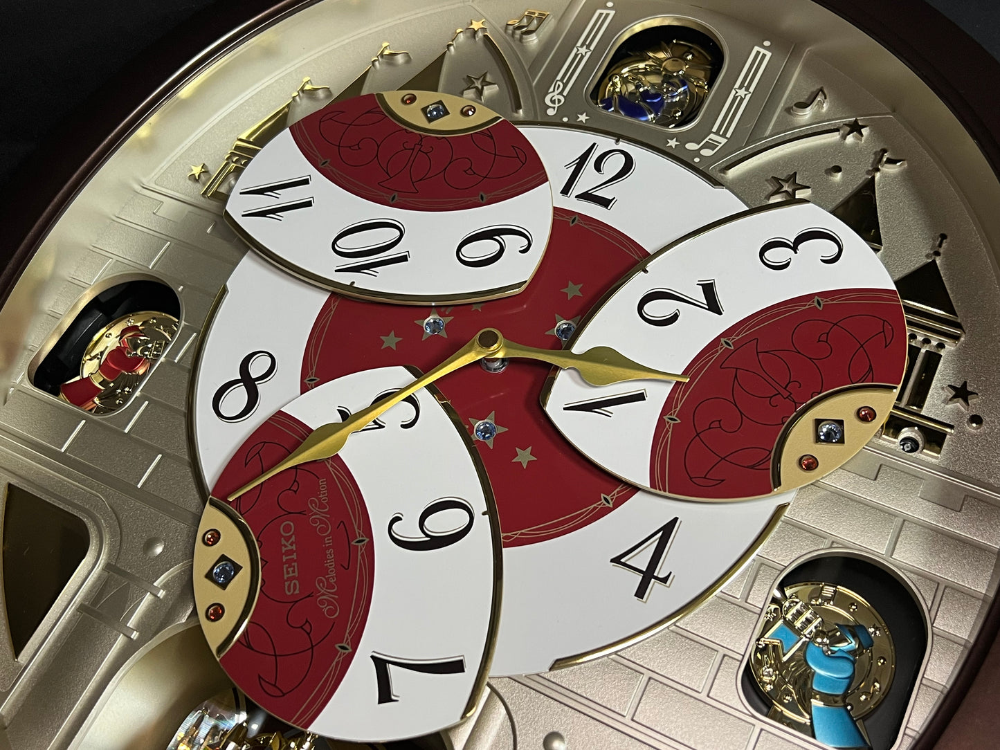 Seiko QXM565BRH "2016 Special Collector's Edition" Melodies in Motion Dancing Dial Musical Wall Clock with Music by The Beatles
