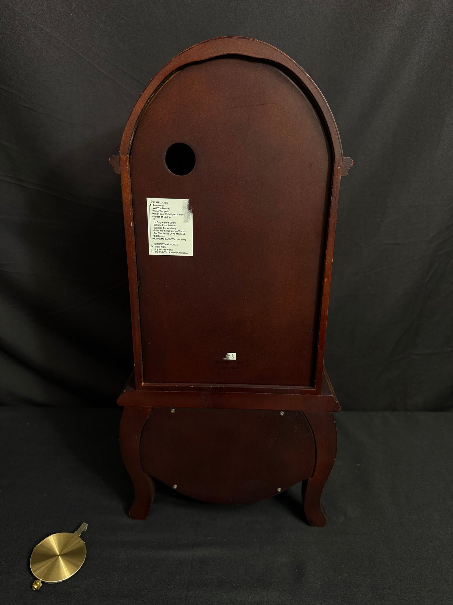 Rhythm "CTS Venetian" Antique-Style Wooden Musical Pendulum Mantel Clock with Intricate Carved Frame - CRJ715UR06