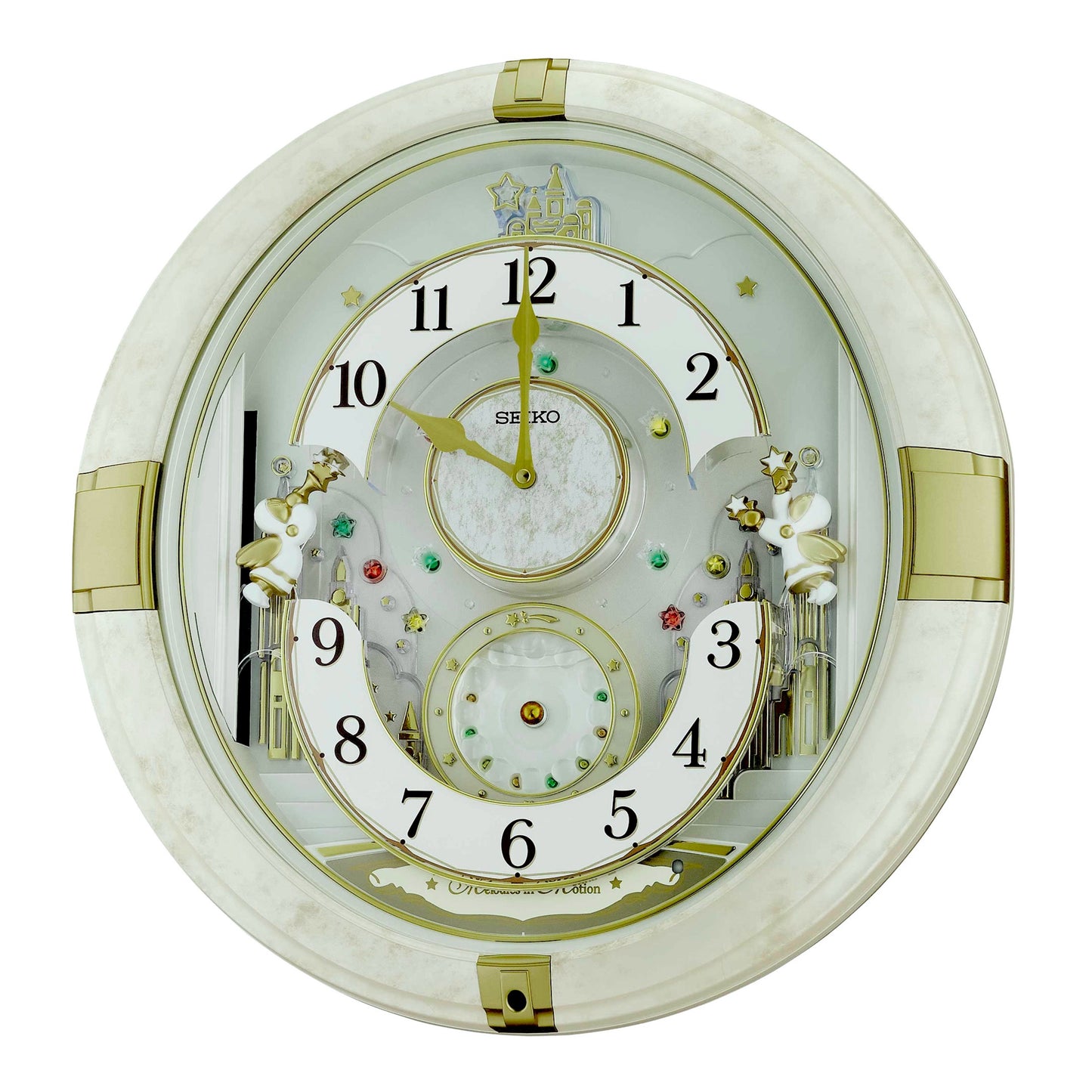 Seiko QXM603WRH “Winter Angels” Melodies in Motion Moving Dial Musical Wall Clock
