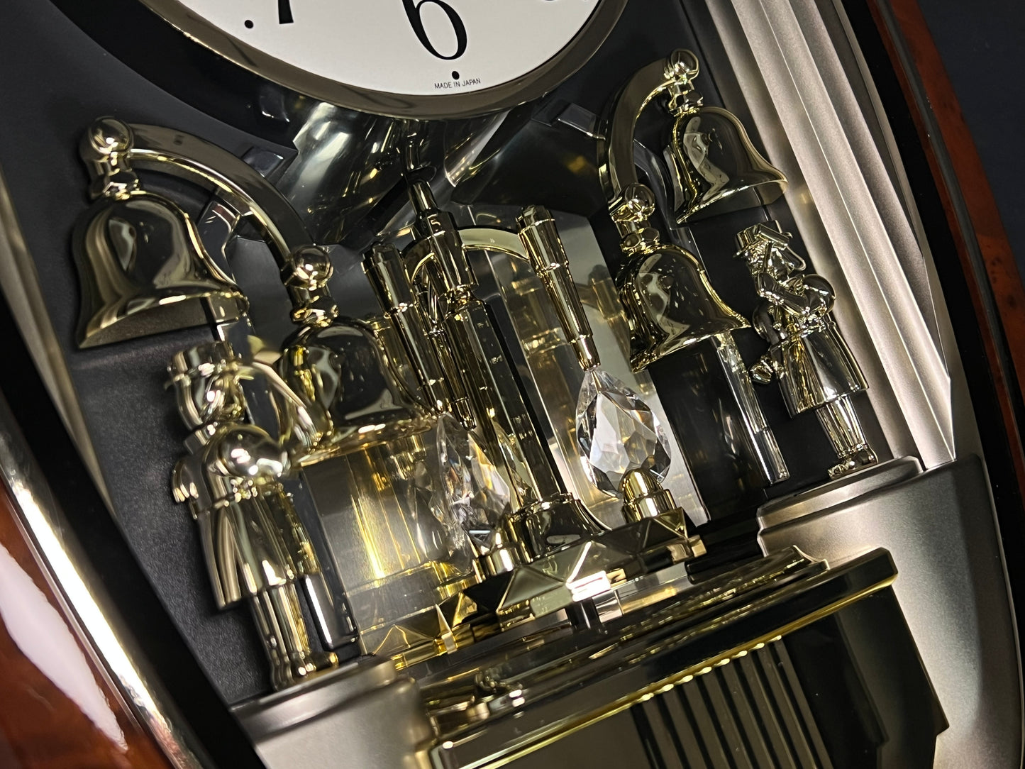 Rhythm "Golden Ringers" Magic Motion Musical Wall Clock with Animated Figurines - 4MH740NR23