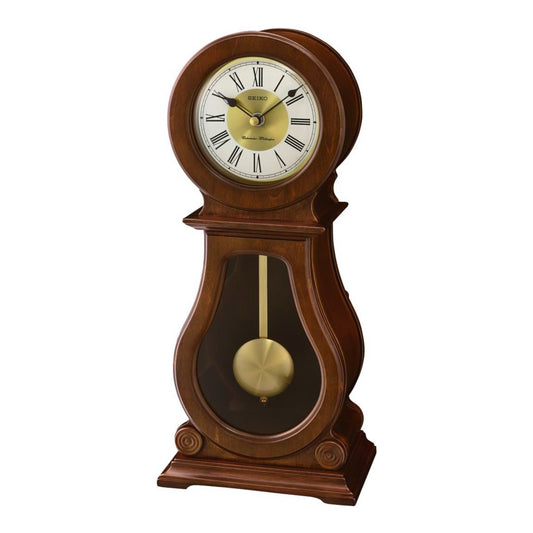 Seiko QXQ035BLH "Albany" Traditional Curved Wooden Chiming Pendulum Mantel Clock