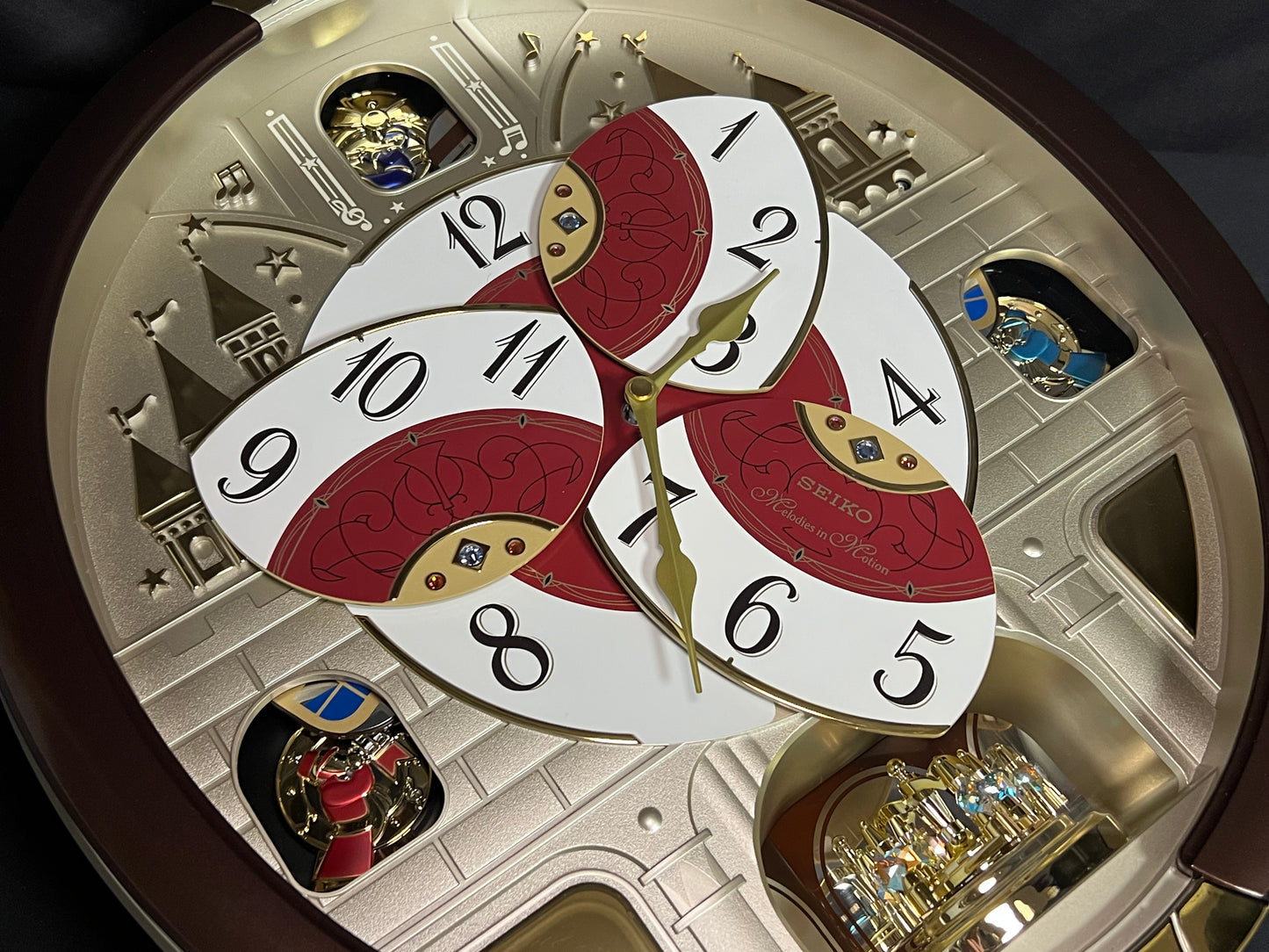 Seiko QXM565BRH "2016 Special Collector's Edition" Melodies in Motion Dancing Dial Musical Wall Clock with Music by The Beatles