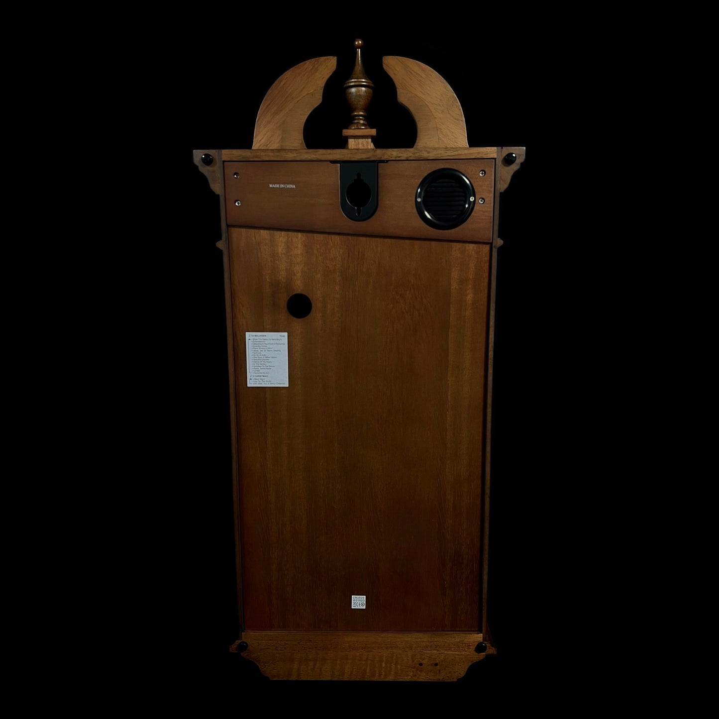 Rhythm “WSM Tiara II” Traditional Wooden Musical & Chiming Pendulum Wall Clock with Intricate Carved Frame - CMJ539UR06