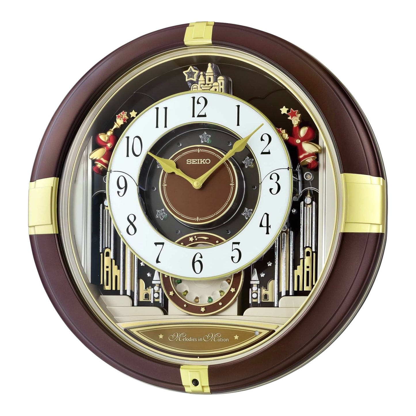 Seiko QXM613BRH “Hazel Trumpeting Angels” Melodies in Motion Jaw-Dropping Dial Musical Moving Wall Clock