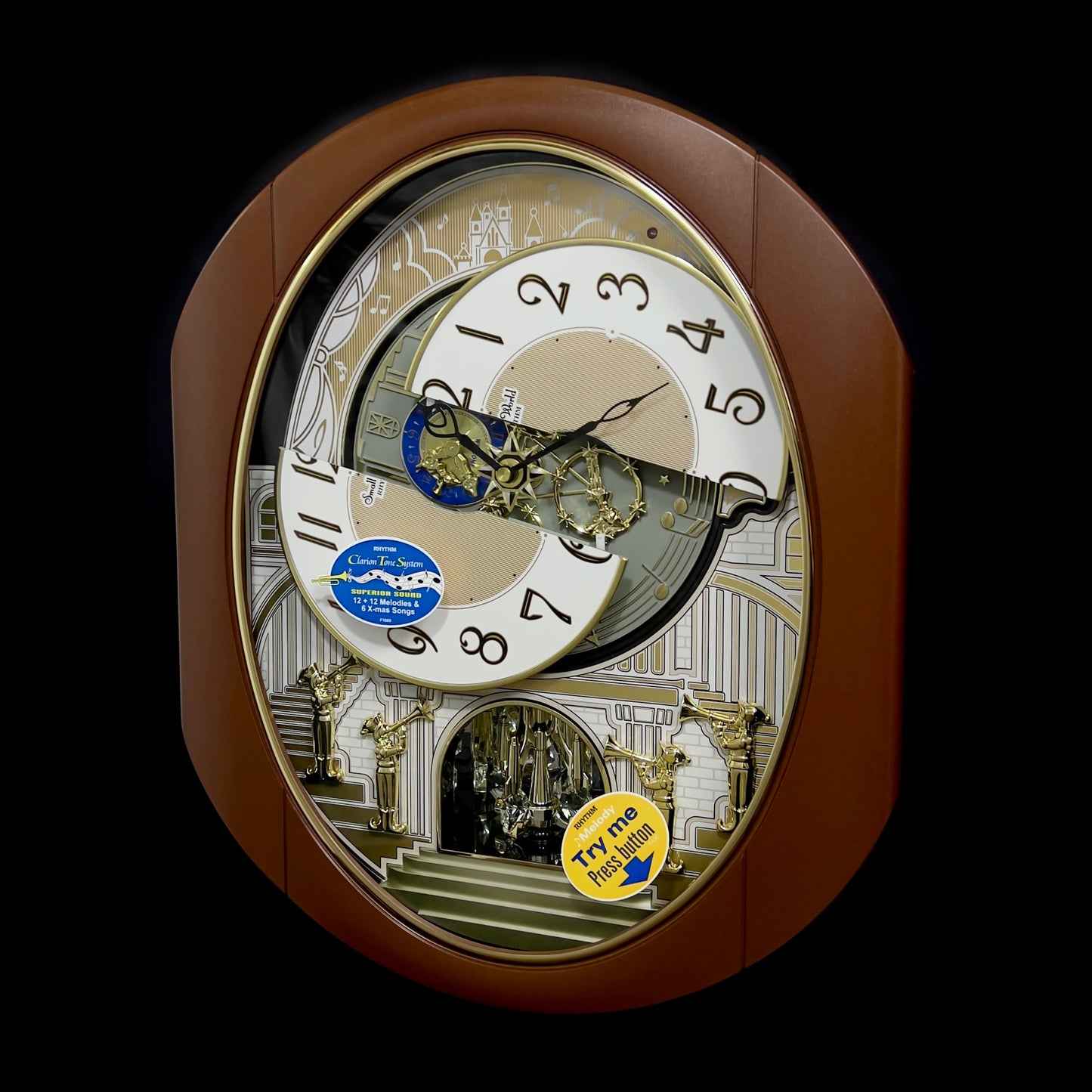 Rhythm “Palacio” Moving Dial Magic Motion Musical Wall Clock - 4MH439WU06