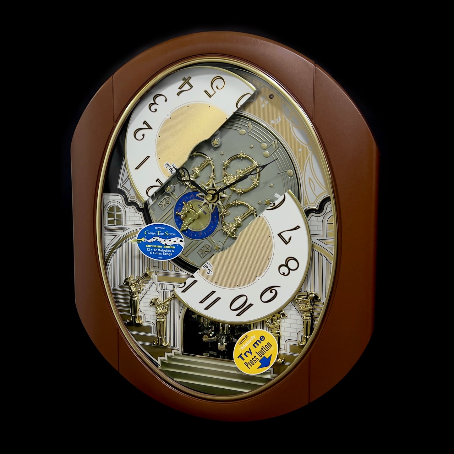 Rhythm “Palacio” Moving Dial Magic Motion Musical Wall Clock - 4MH439WU06