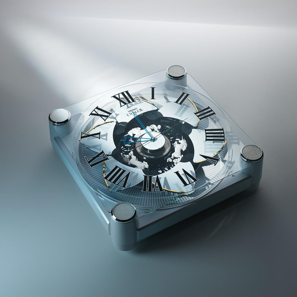 NEW! | Seiko Emblem AHS446WRH "Grace Elite" Melodies in Motion Musical Wall or Mantel Clock with Animated Moving Dial