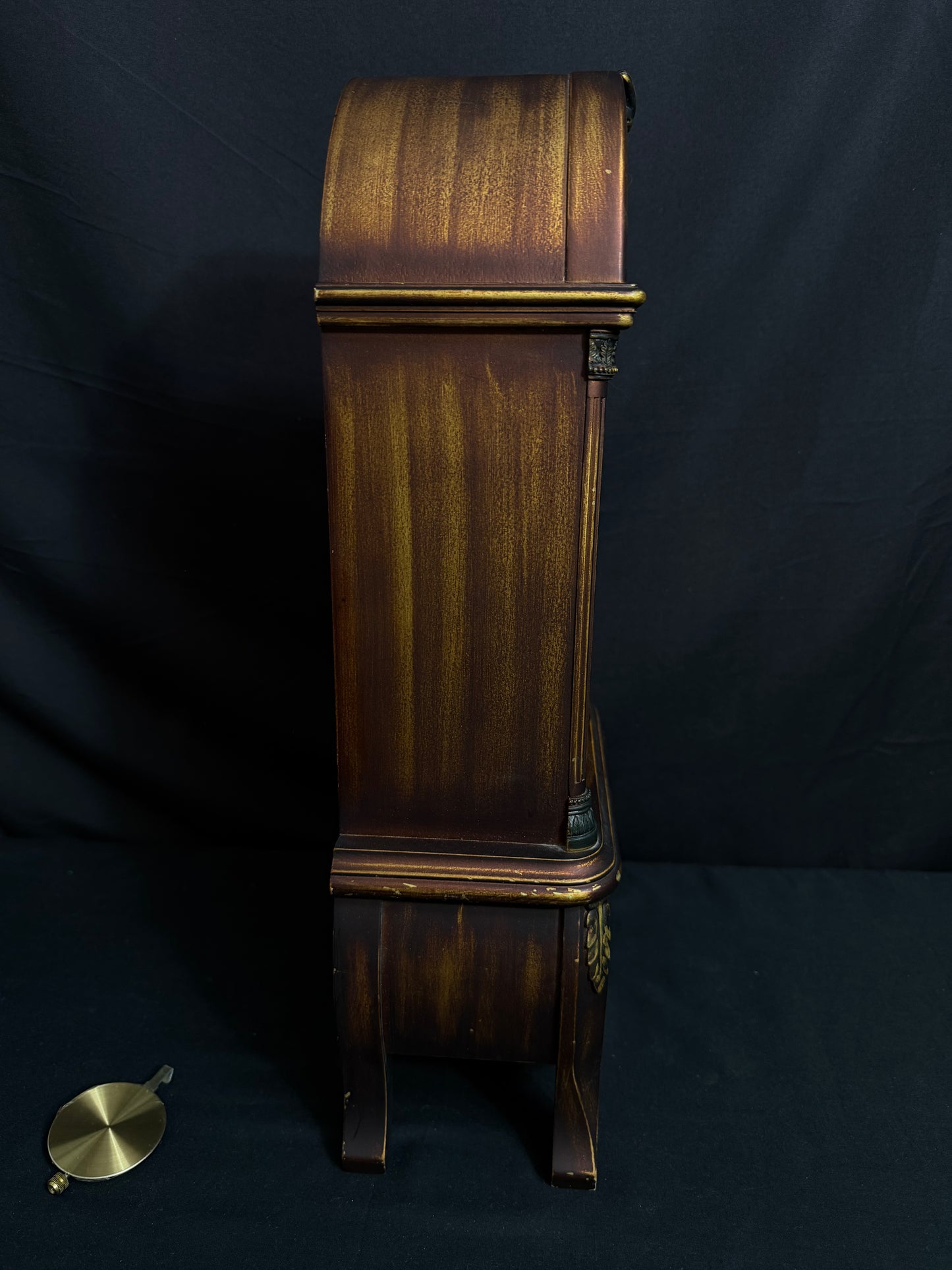 Rhythm "CTS Venetian" Antique-Style Wooden Musical Pendulum Mantel Clock with Intricate Carved Frame - CRJ715UR06