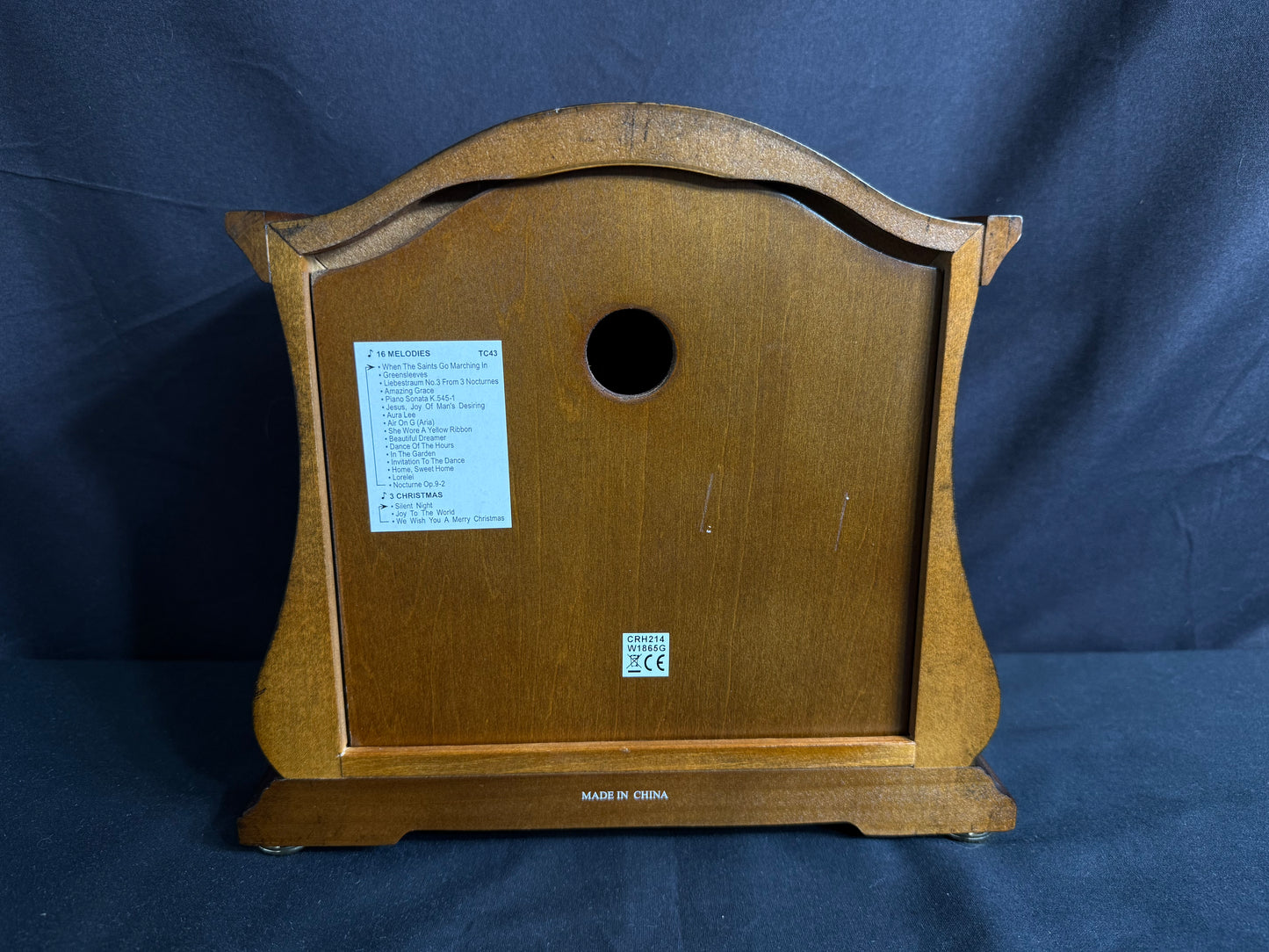 Rhythm "WSM Versailles II" Traditional Wooden Chiming & Musical Mantel Clock with Embossed Steel Dial - CRH214UR06