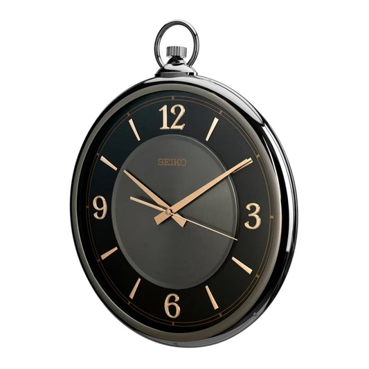 Seiko QXA843KLH "Butler" Large Pocket Watch-Inspired Wall Clock with Raised Numerals