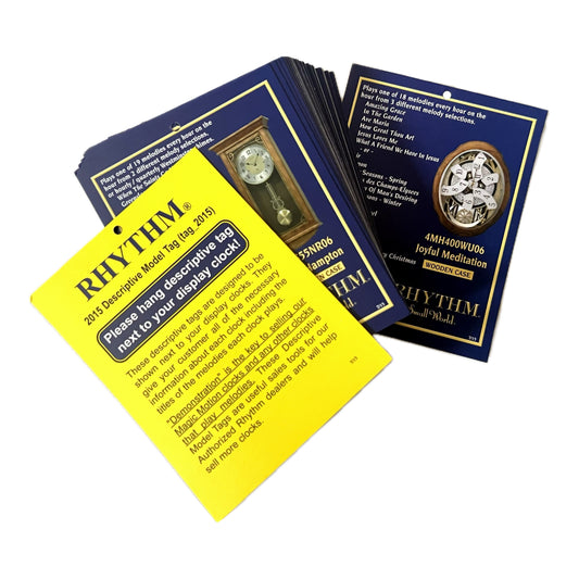 Rhythm USA’s Model Tags for Wall Clocks
