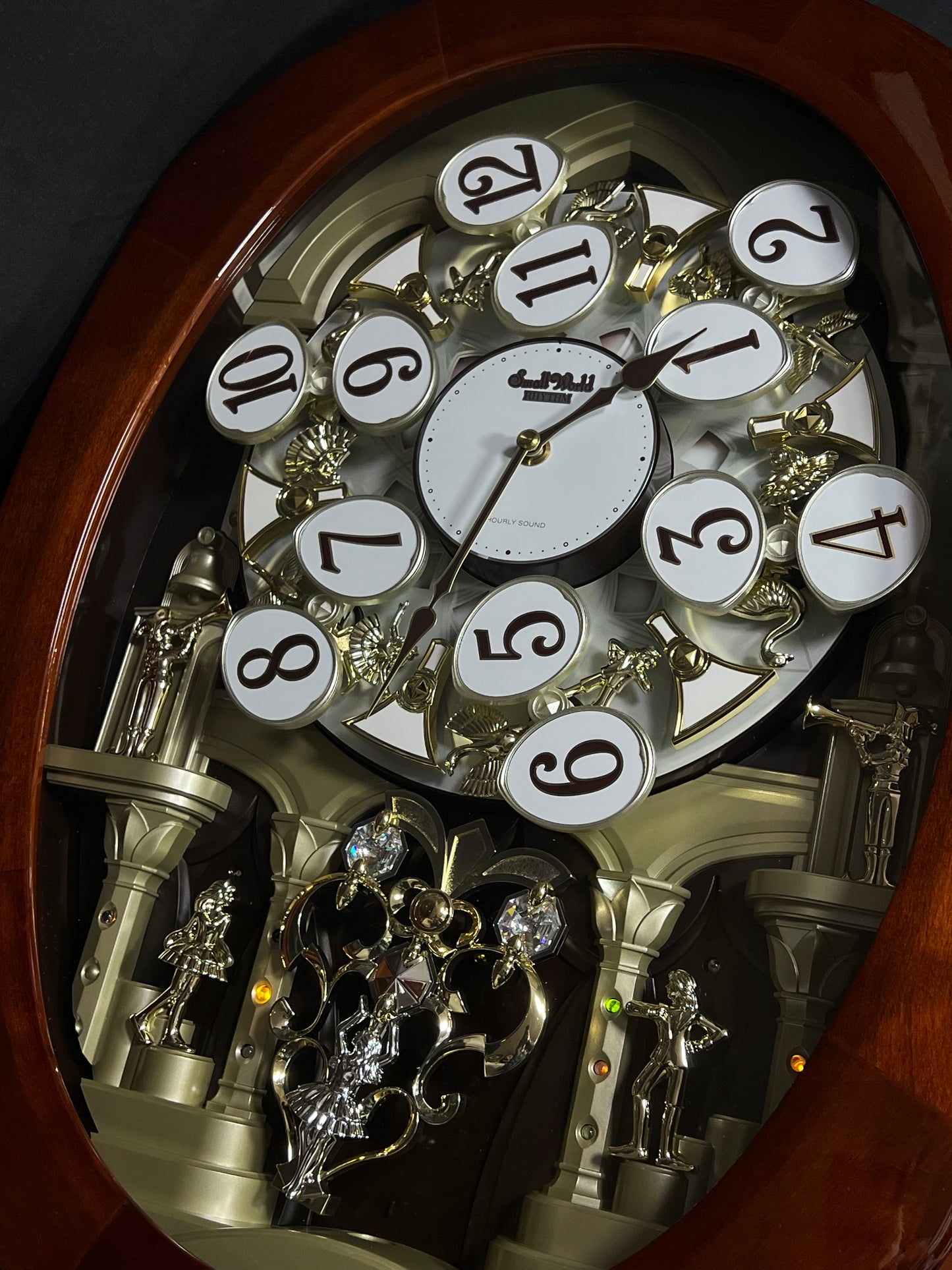 Rhythm "Grand Encore Legend" Magic Motion Musical Wooden Wall Clock with Animated Moving Dial and Music by The Beatles - 4MH834WB06