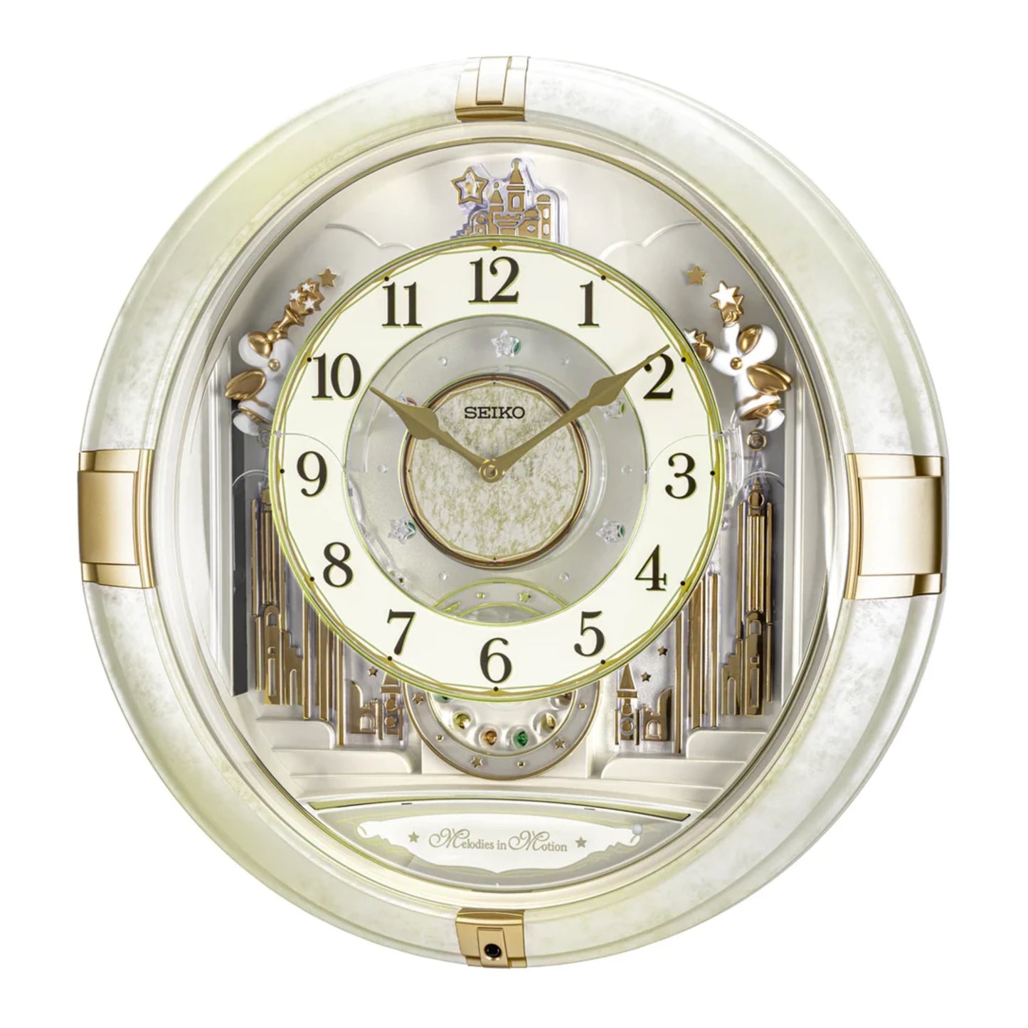 Seiko QXM603WRH “Winter Angels” Melodies in Motion Jaw-Dropping Dial Musical Moving Wall Clock with 13 Songs