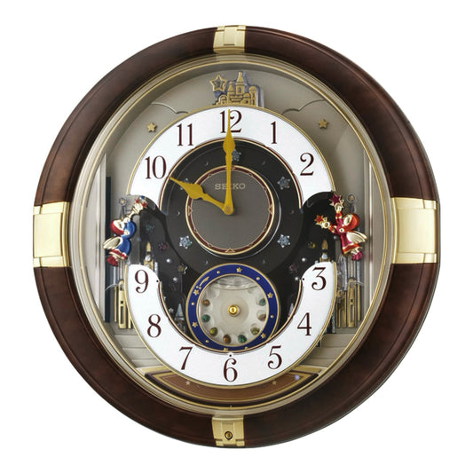 Seiko QXM333BRH "Trumpeting Angels" Melodies in Motion Jaw-Dropping Dial Musical Moving Wall Clock with 13 Songs