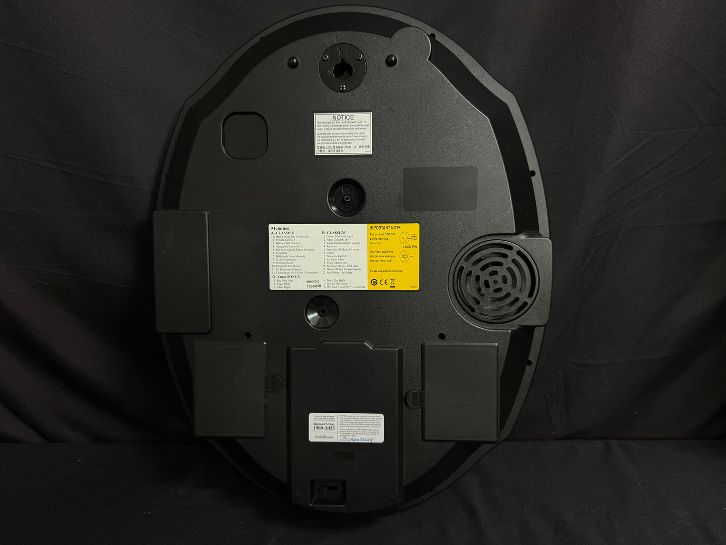 Rhythm "Harmony Blessing" Moving Dial Magic Motion Musical Wall Clock - 4MH423WR23