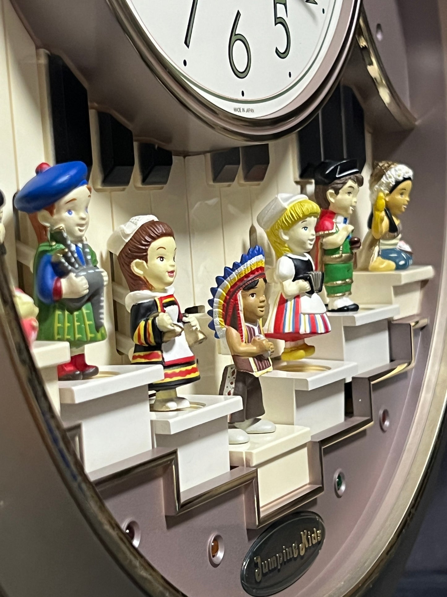 Rhythm “Jumping Kids” Magic Motion Musical Wall Clock with Moving Figurines and Piano Keys - 4MH721RH18