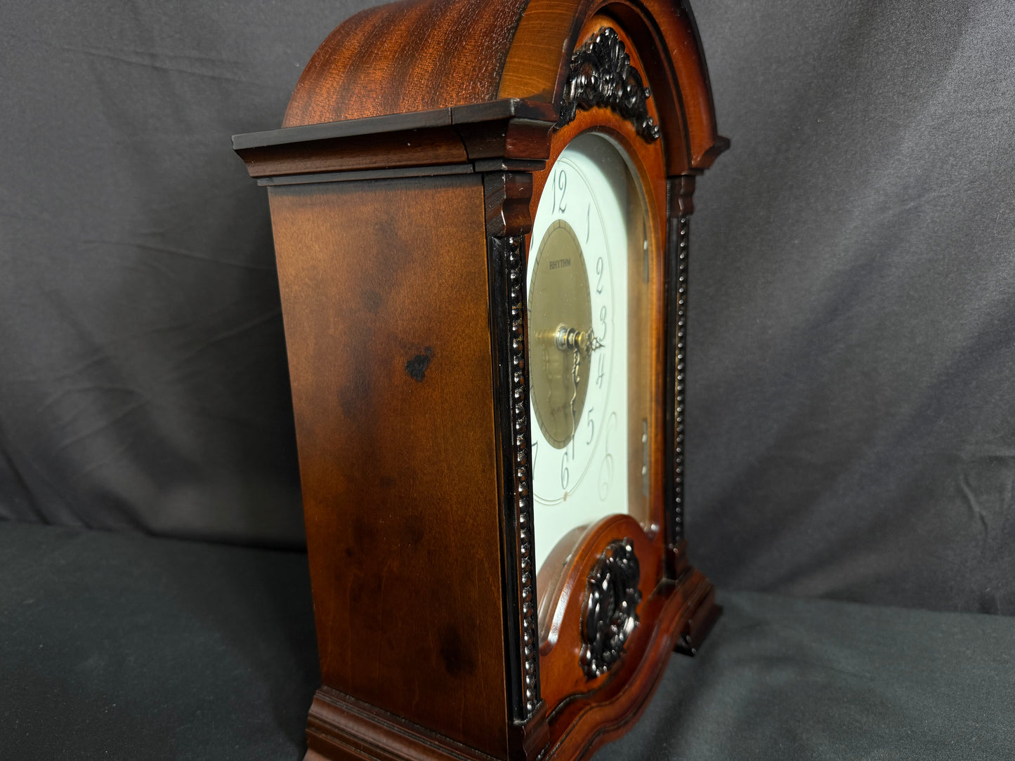 Rhythm "CTS Naples" Traditional Wooden Musical Mantel Clock with Popular Melodies - CRH120UR06
