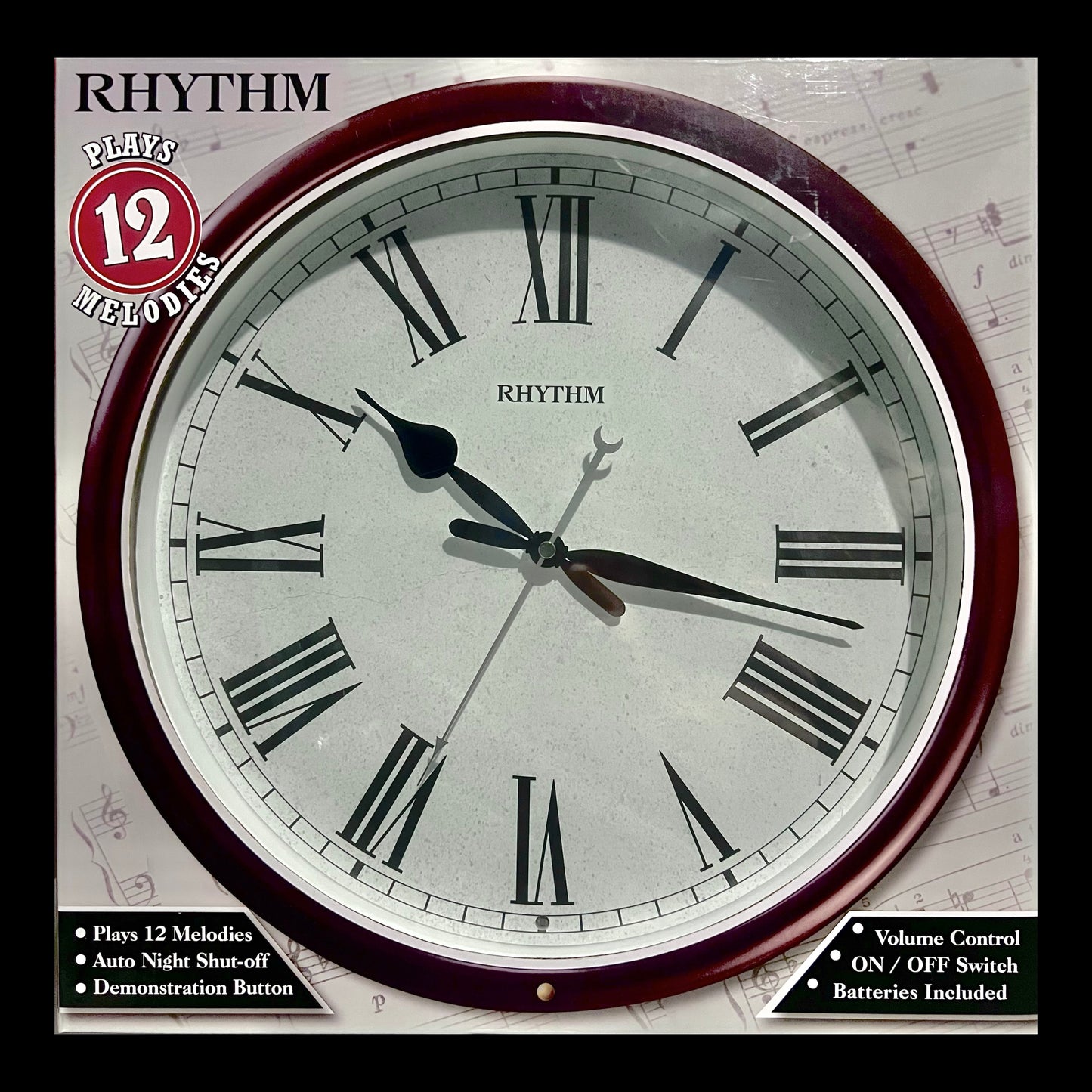 Rhythm 14-Inch Melody “Sonore” Decorative Musical Wall Clock - CMH765UR06