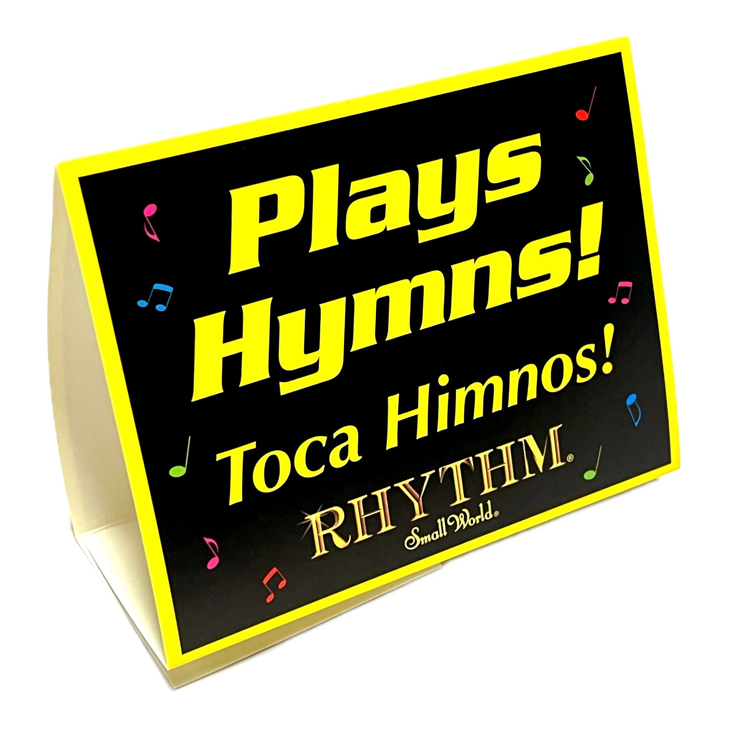 Small Rhythm Clocks "Plays Hymns" Table Tent Signs (4-Pack)