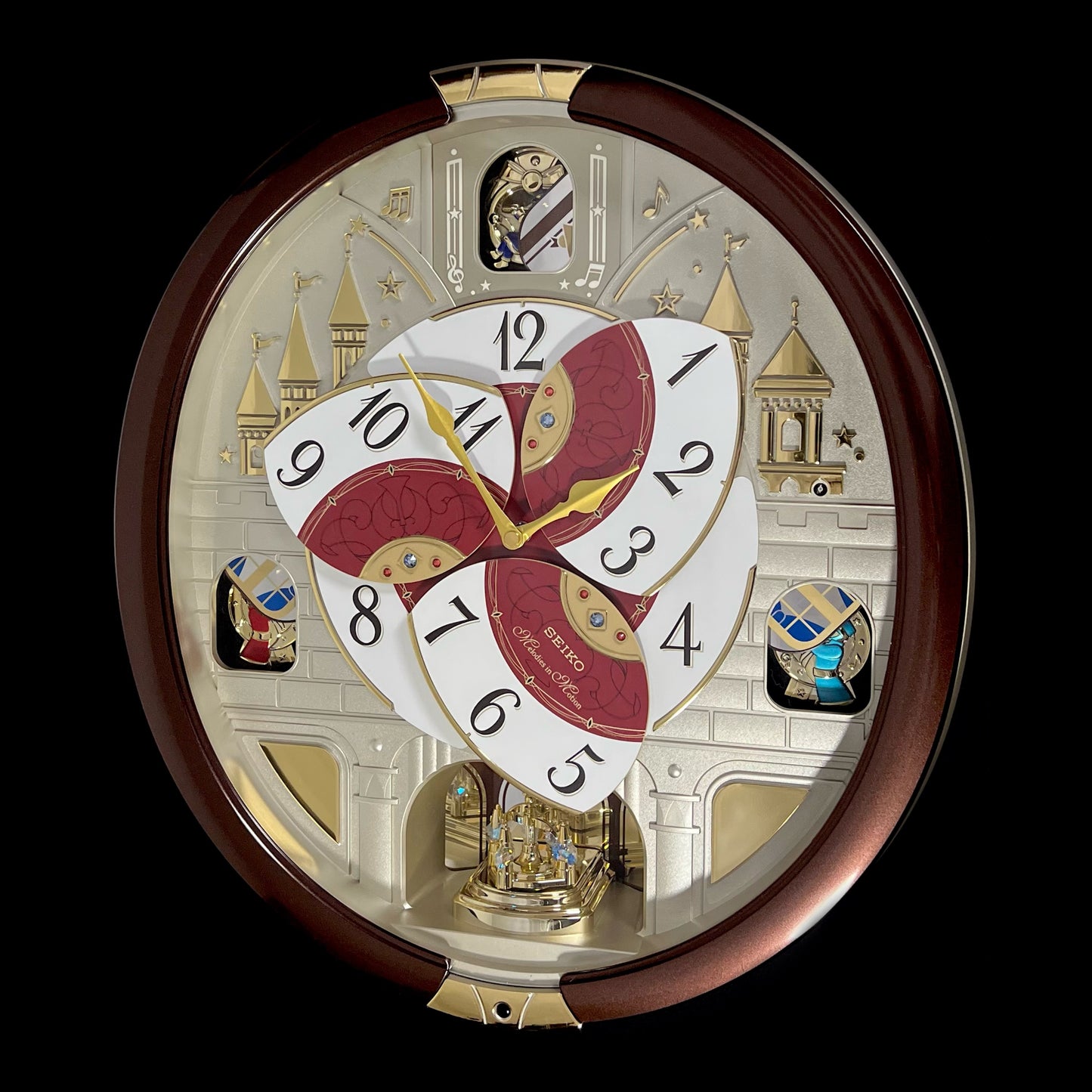 Seiko QXM565BRH "2016 Special Collector's Edition" Melodies in Motion Dancing Dial Musical Wall Clock with Music by The Beatles