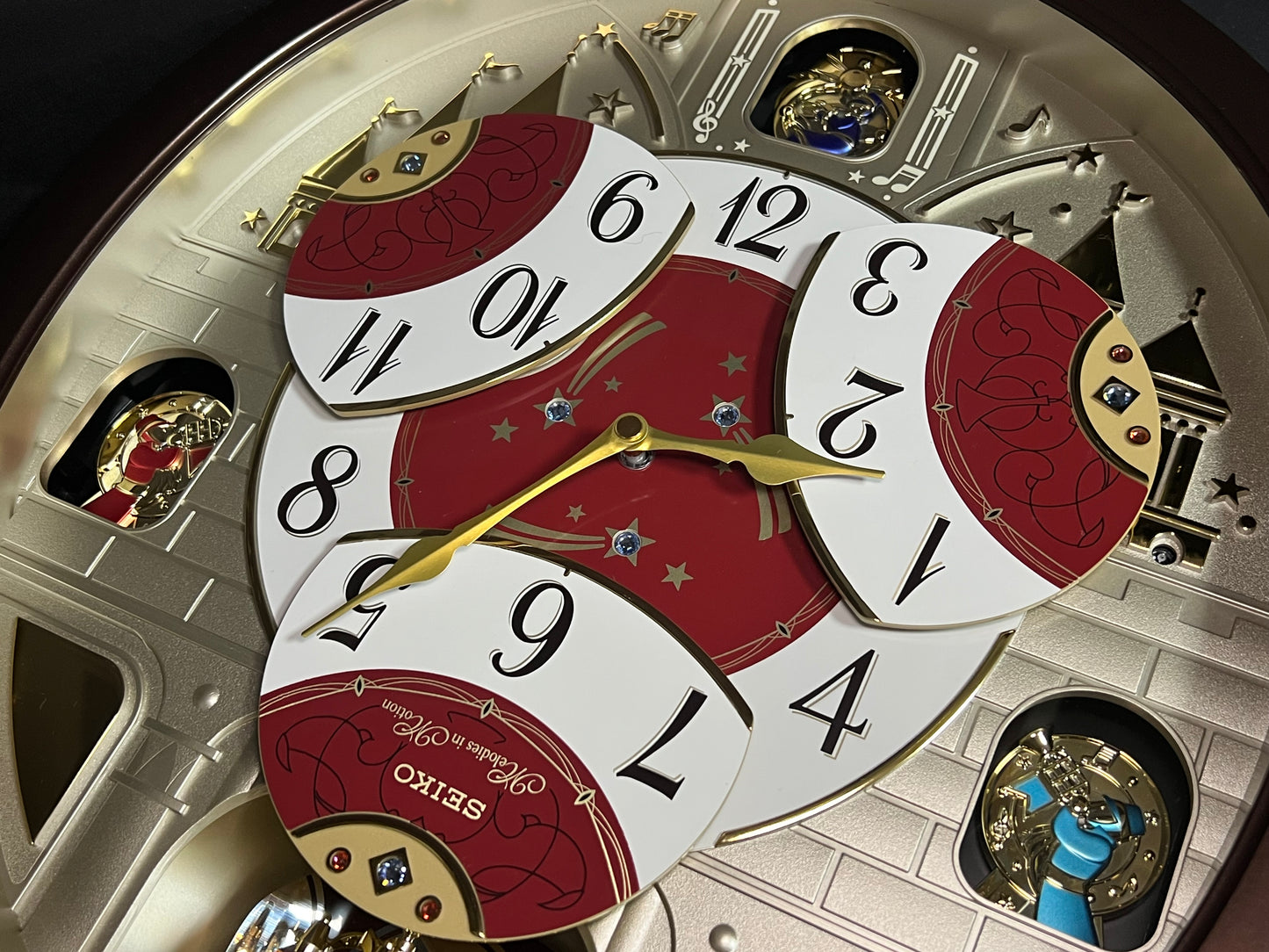 Seiko QXM565BRH "2016 Special Collector's Edition" Melodies in Motion Dancing Dial Musical Wall Clock with Music by The Beatles