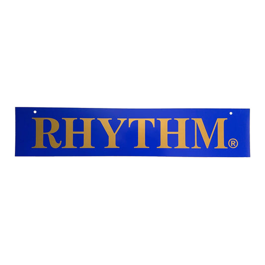 Medium Rhythm Clocks Plastic Display Sign (Blue/Gold)