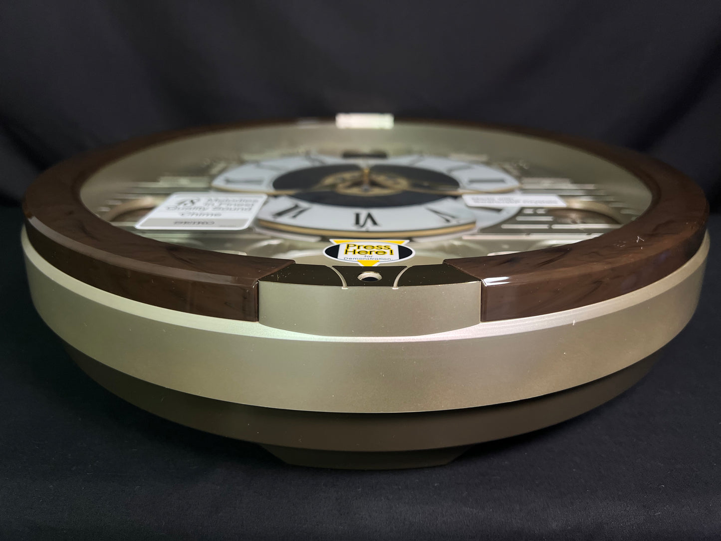 Seiko QXM371BRH “Castle Windows” Melodies in Motion Dancing Dial Musical Wall Clock
