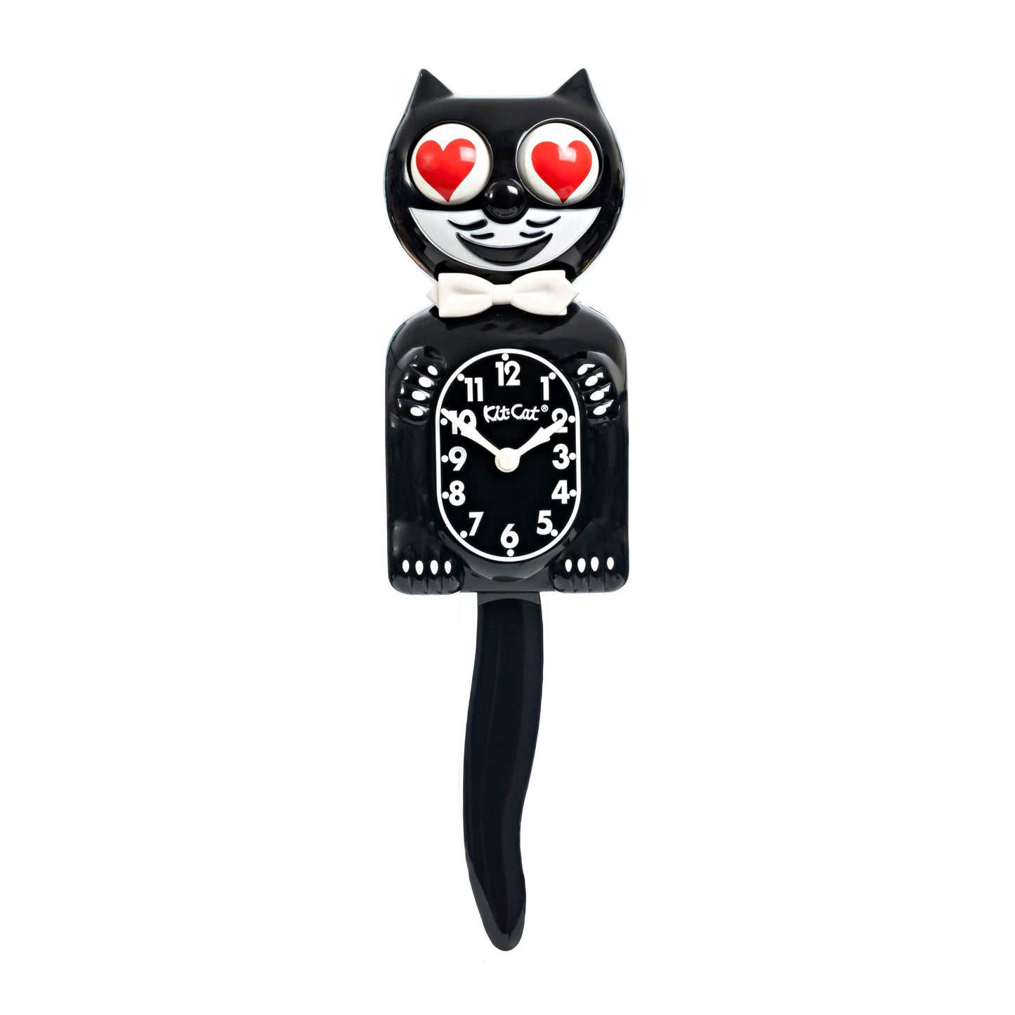 Original Kit-Cat Klock “Classic Black - Heart Eyes” Limited Edition Novelty Wall Clock by California Clock Company - BC-1-Heart