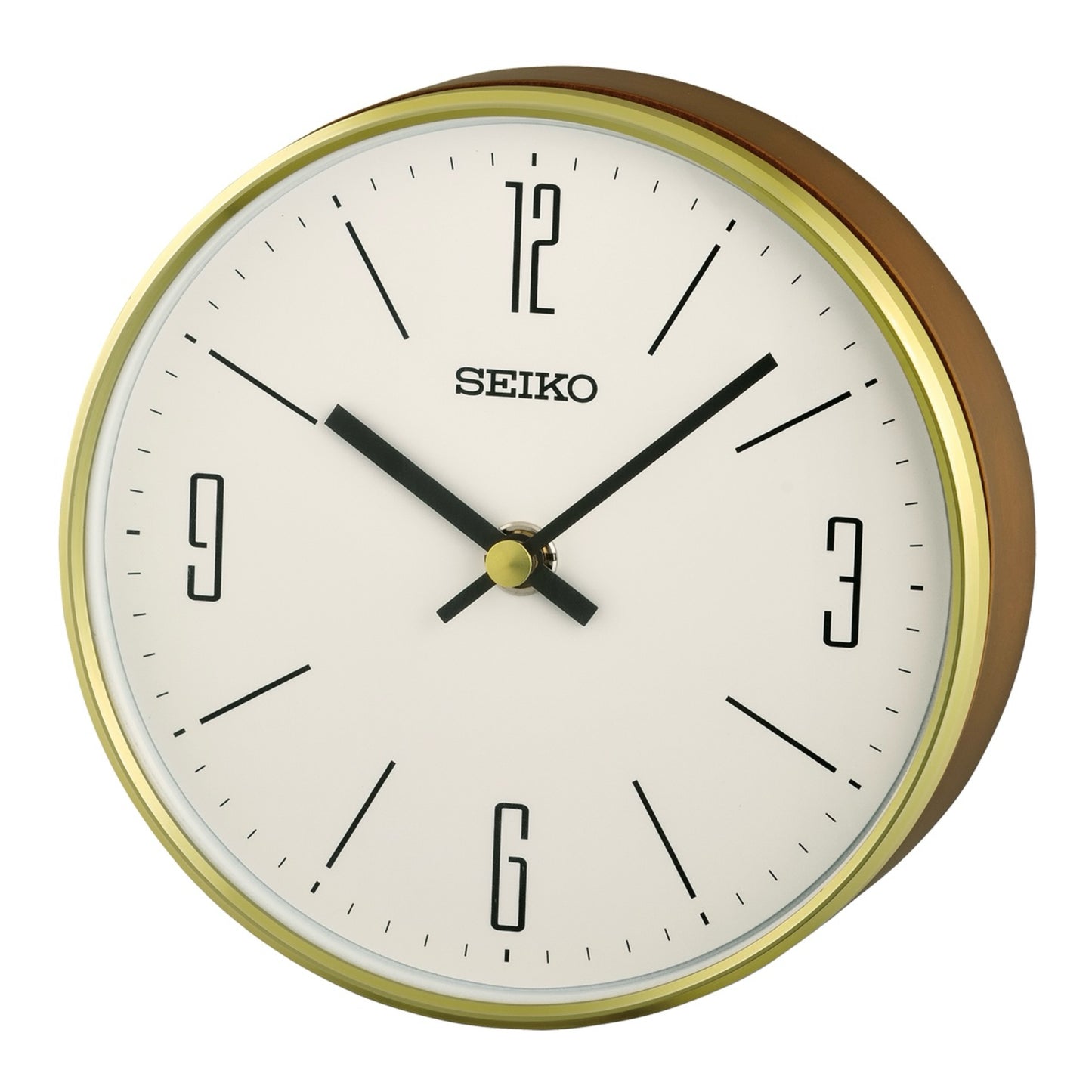 Seiko QXG158GLH "Remy" Modern Wooden Desk & Table Clock