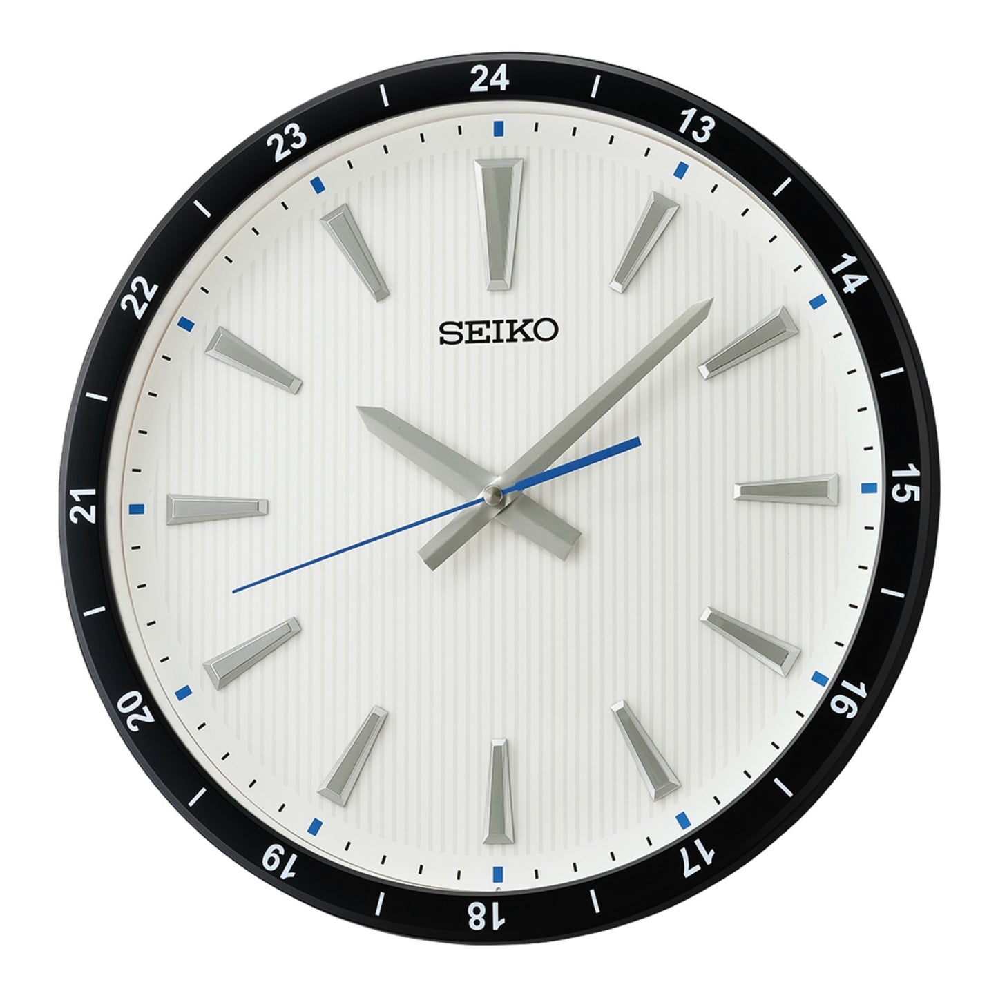 Seiko QXA802JLH "White Kao Watch Dial" Wall Clock with Raised Numerals & Silent Sweep Second Hand