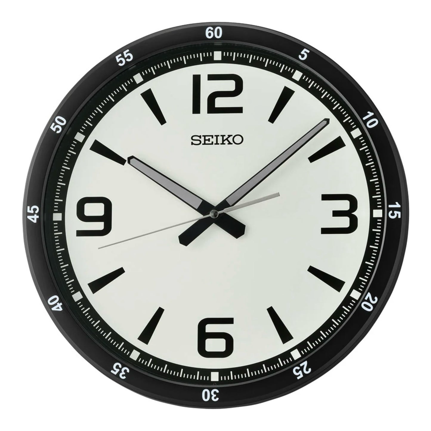 Seiko QXA809JLH "White Shi Watch Dial" Wall Clock with Silent Sweep Second Hand