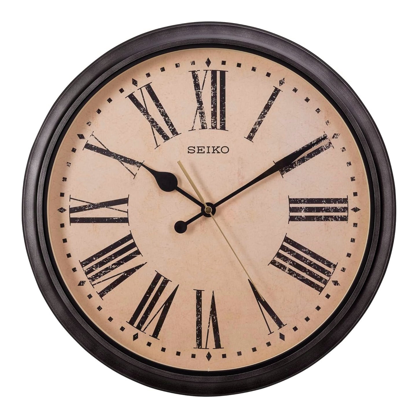 Seiko QXA771JLH "Ivory Antiqued" Large Splash-Resistant Indoor & Outdoor Wall Clock