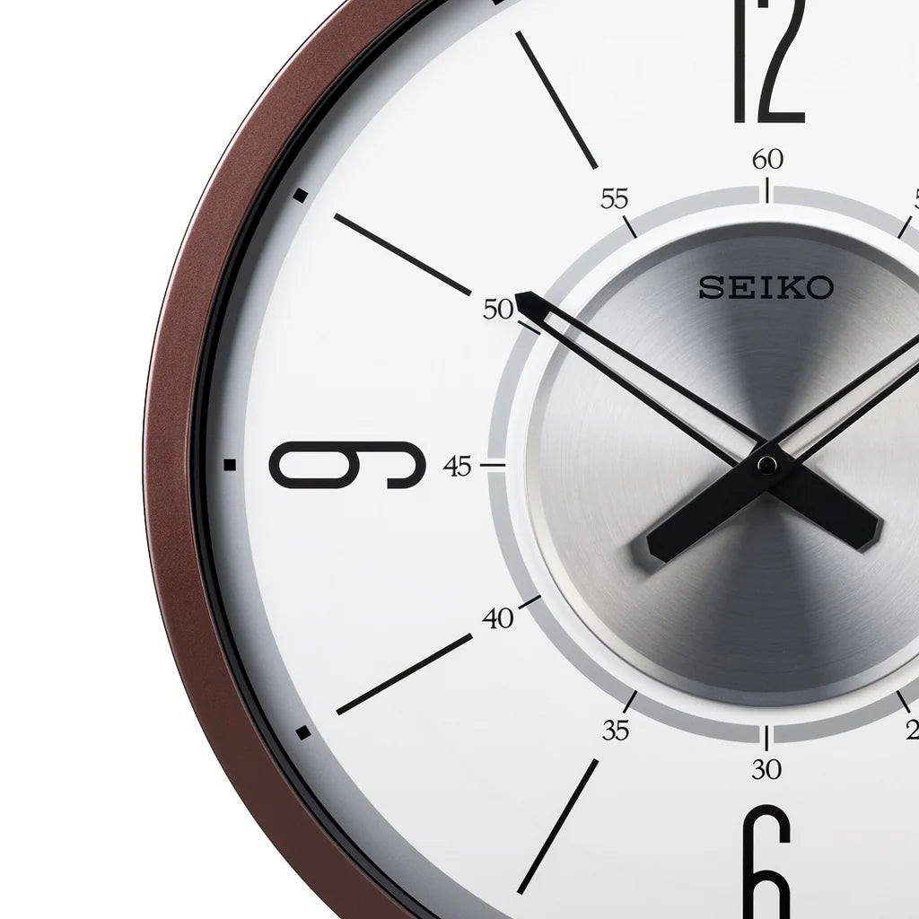 Seiko QXA759BLH "Abbott" Large Gallery Wall Clock with Raised Bezel