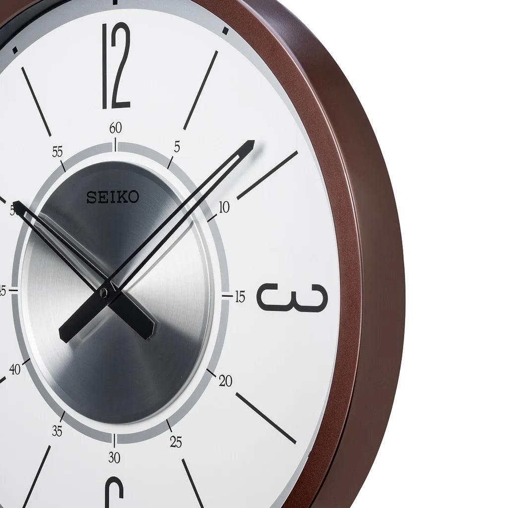 Seiko QXA759BLH "Abbott" Large Gallery Wall Clock with Raised Bezel