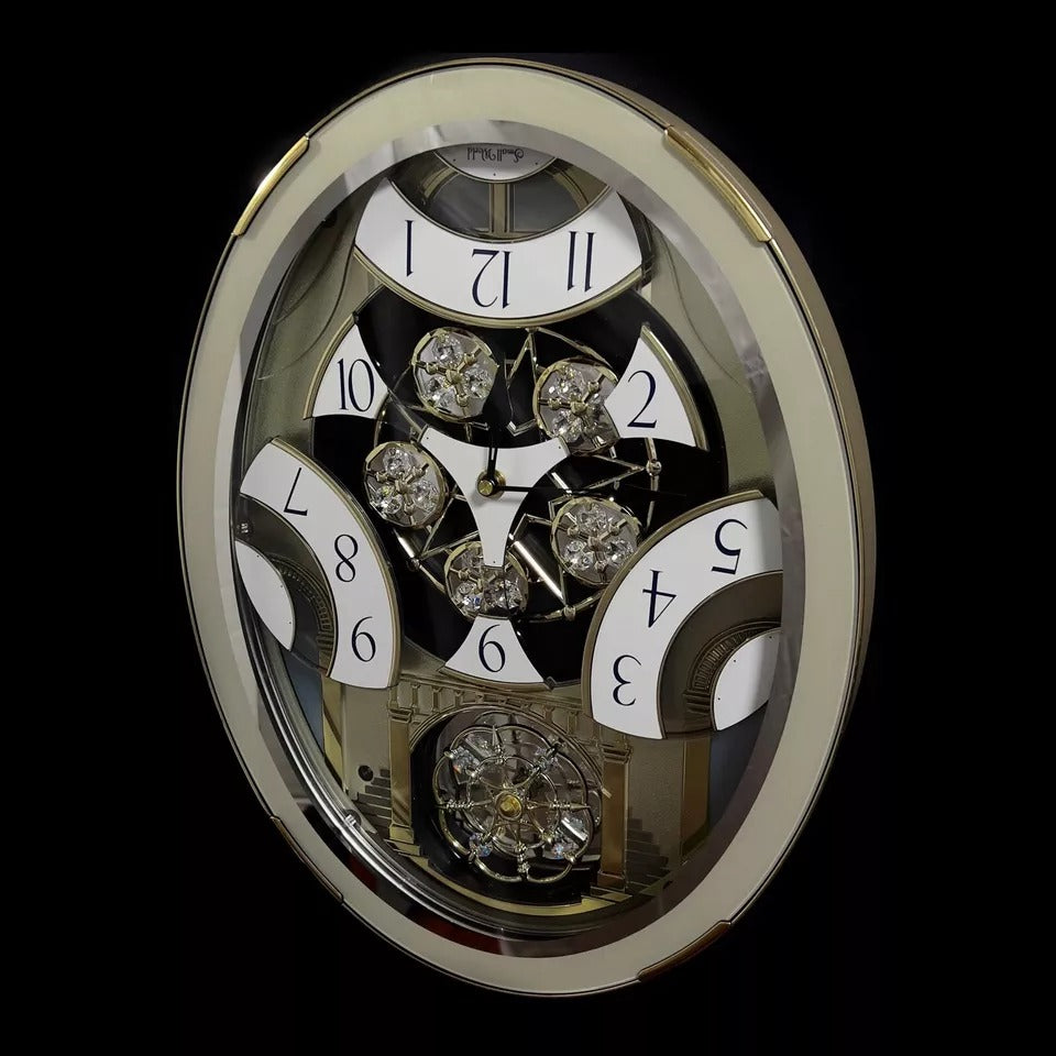 Rhythm "Classic Brilliance" Moving Dial Magic Motion Musical Wall Clock - 4MH787PD18